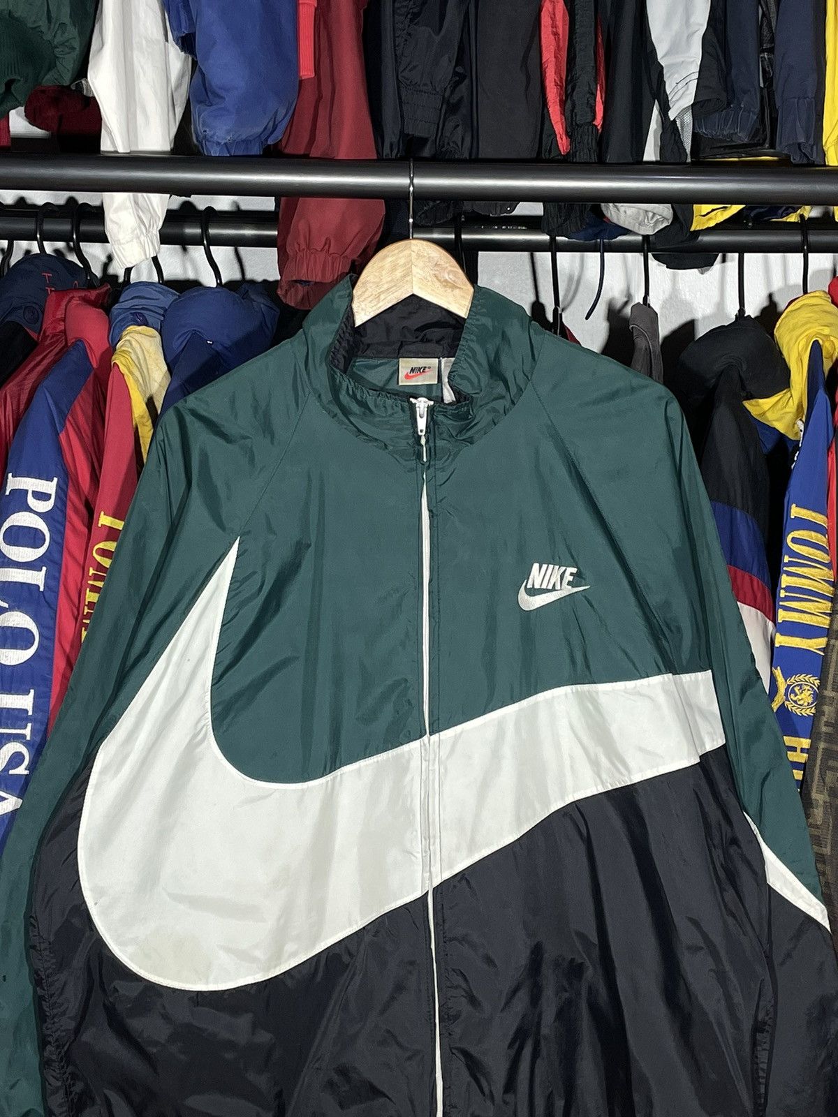 Nike × Vintage Windbreaker Nike Big Swoosh Vintage 90’s Size US XL / EU 56 / 4 - 2 Thumbnail
