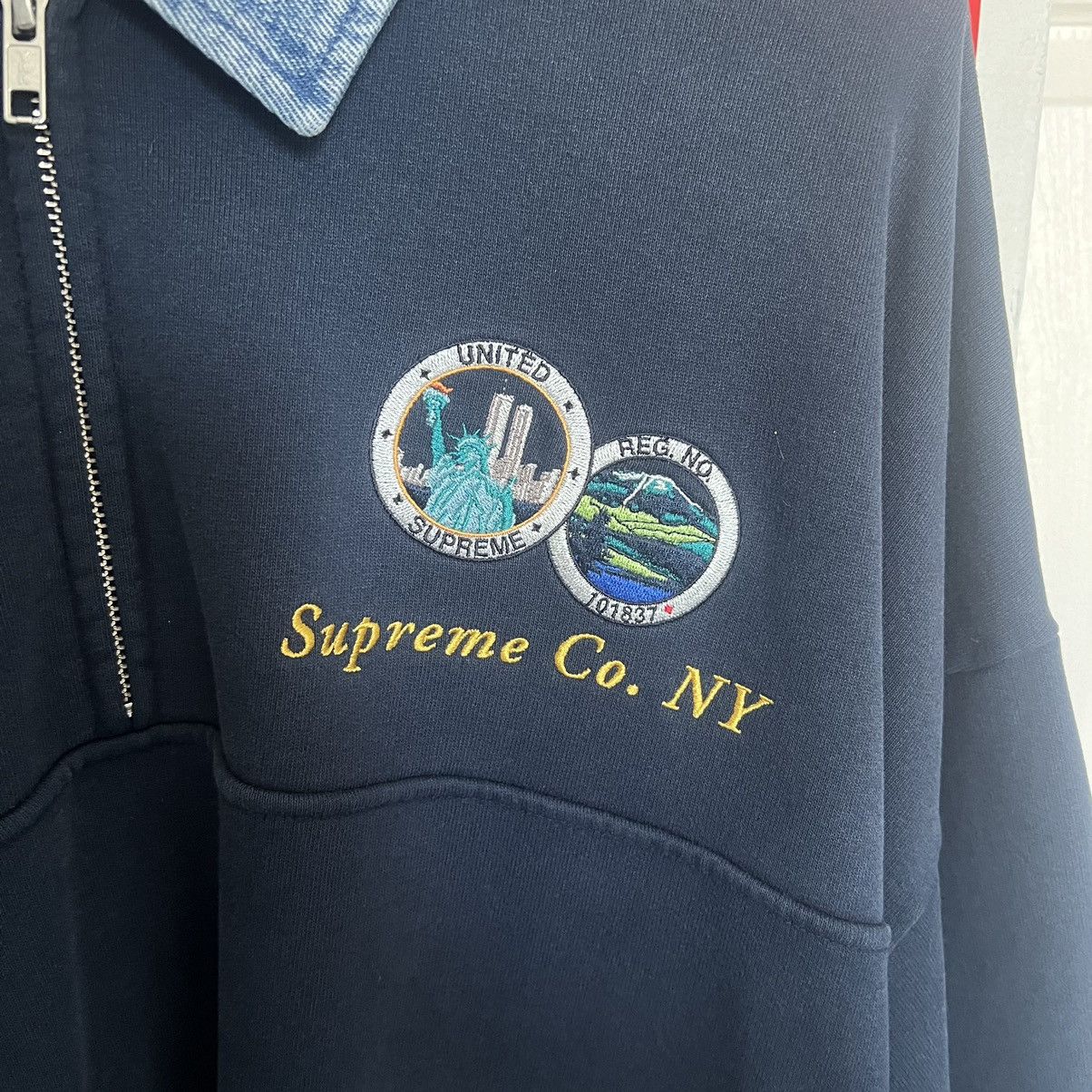 Supreme Supreme Denim Collar Half Zip Sweatshirt | Grailed