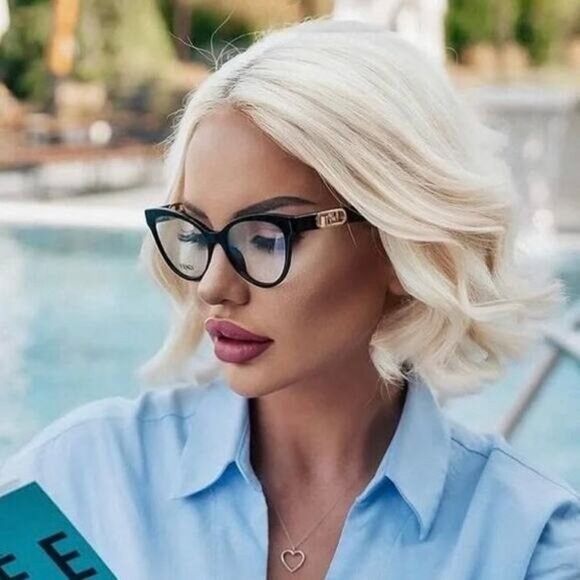 Fendi Fendi FE50066I 095 Eyeglasses Grey 53mm Cat Eye Frame Size ONE SIZE - 3 Thumbnail