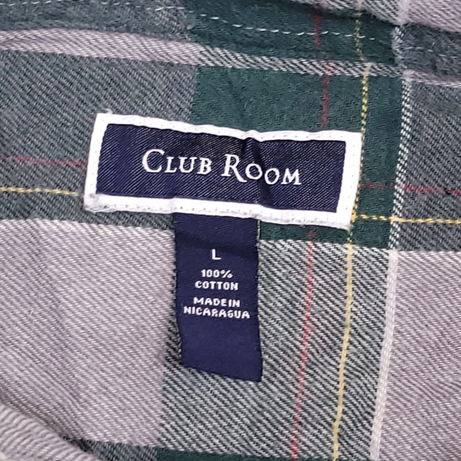 Club Room Club Room Baffalo Check Flannel Shirt Mens Size L Gray Green Size US L / EU 52-54 / 3 - 3 Thumbnail