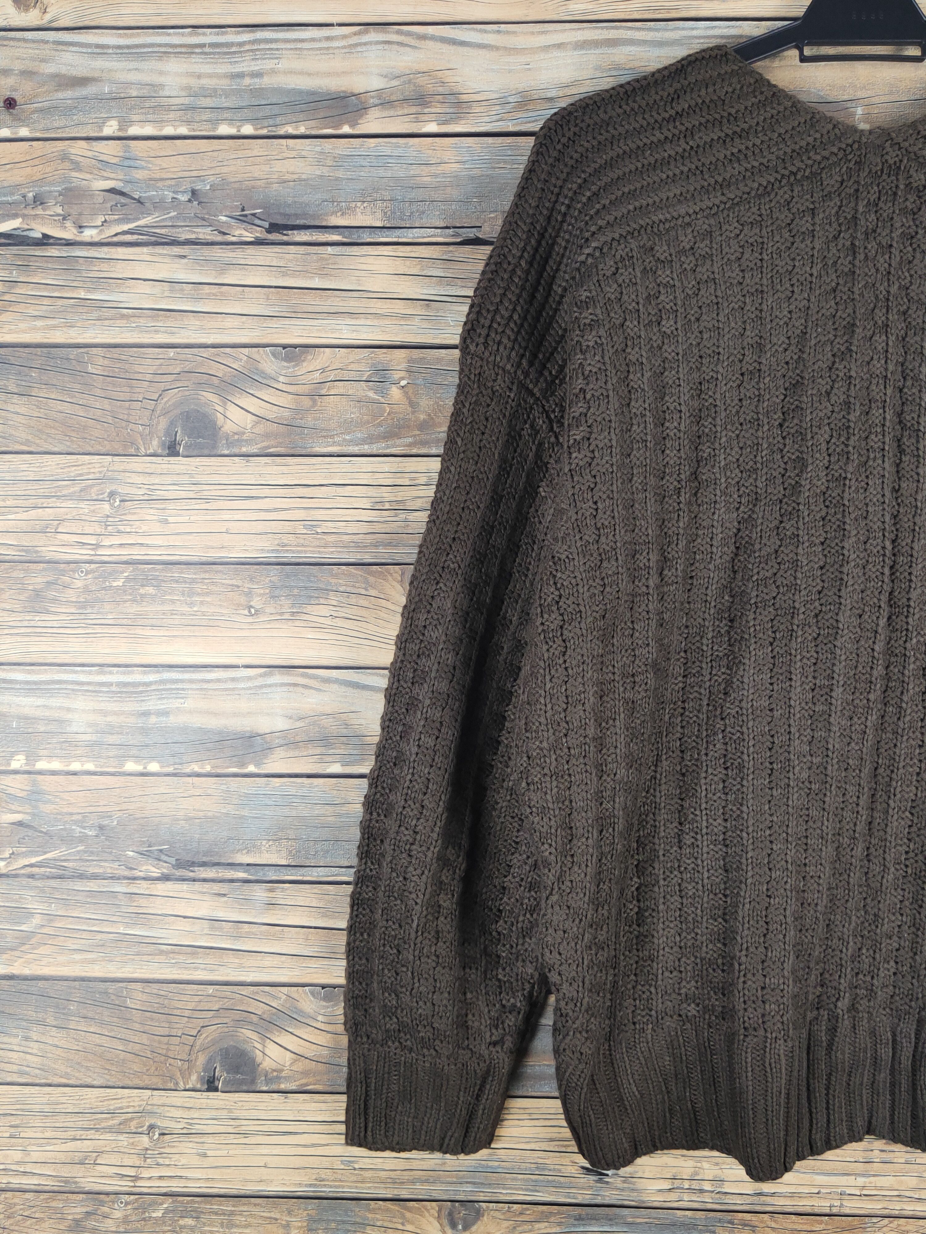 Japanese Brand Hunch Dark Brown Knitwear Cardigan #W1091 Size US M / EU 48-50 / 2 - 8 Thumbnail