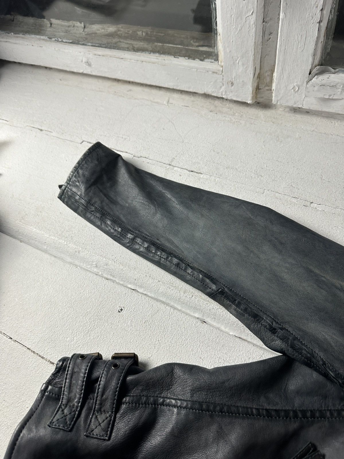 Other 🚨Y2K RICK OWENS TYPE DIRTY SLIM FIT ZIP LEATHER JACKET Size M / US 6-8 / IT 42-44 - 7 Thumbnail