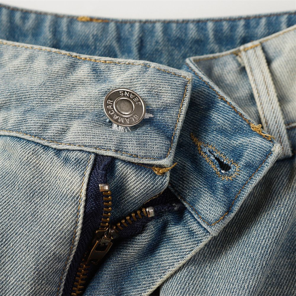 Japanese Brand × Jean Men's punk distressed loose washed ripped denim shorts Size US 32 / EU 48 - 3 Thumbnail