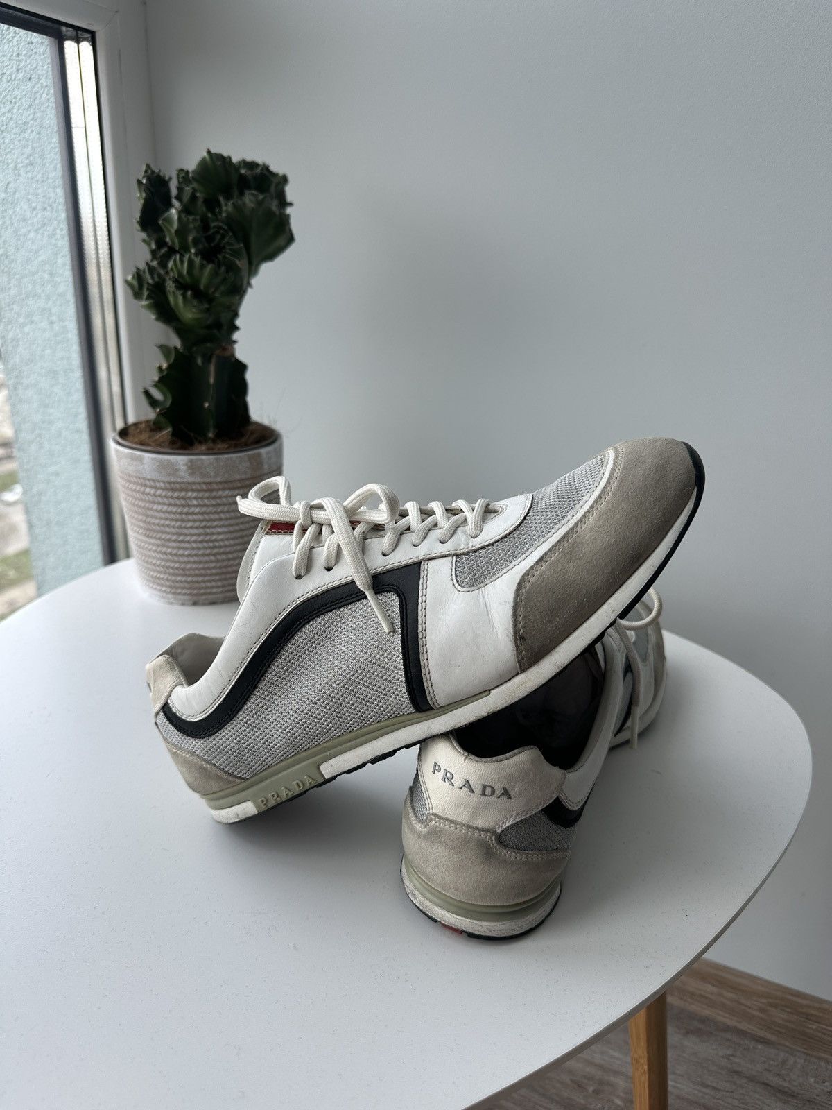Prada Prada Leather Sneakers Shoes Tab Logo Luxury Y2K Size US 9 / EU 42 - 3 Thumbnail