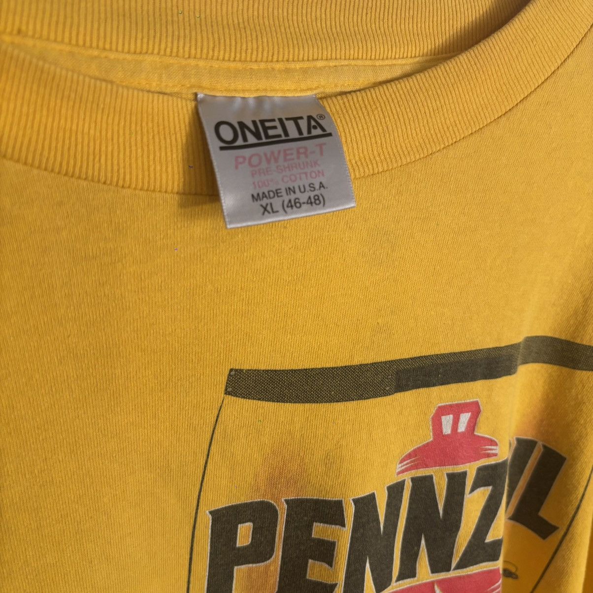 NASCAR Vintage 90s NASCAR Johnny Benson #30 Pennzoil Racing Tee Size US XL / EU 56 / 4 - 4 Thumbnail