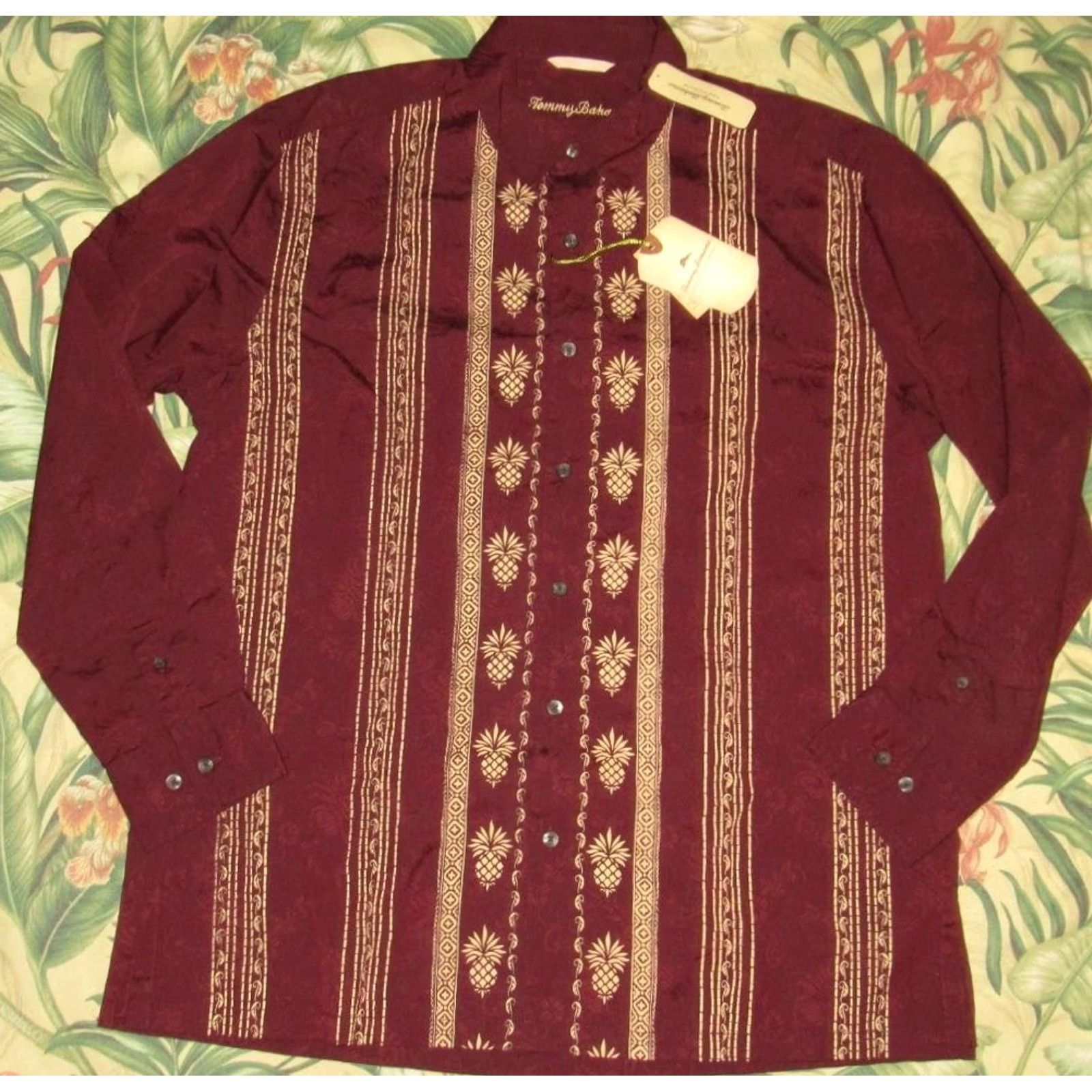 Tommy Bahama TOMMY BAHAMA Status Stripe Long Sleeve Cotton Silk Button Down Shirt L Red NWT Mens Size US L / EU 52-54 / 3 - 2 Thumbnail