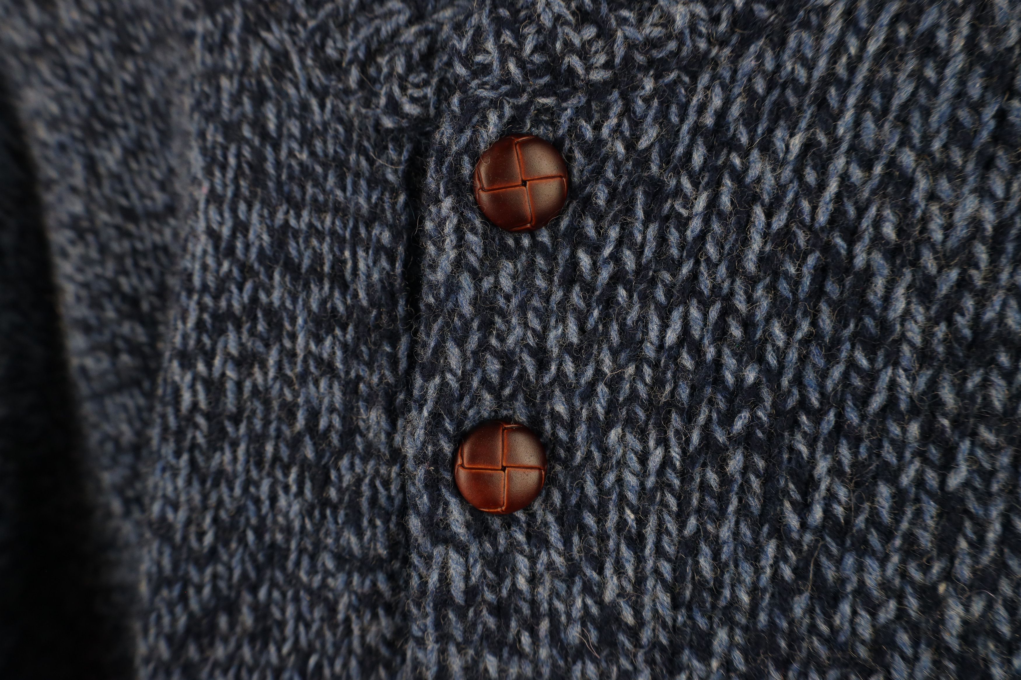 L.L. Bean Vintage 90s LL Bean Lambswool Henley Sweater Heather Blue Size US M / EU 48-50 / 2 - 4 Thumbnail