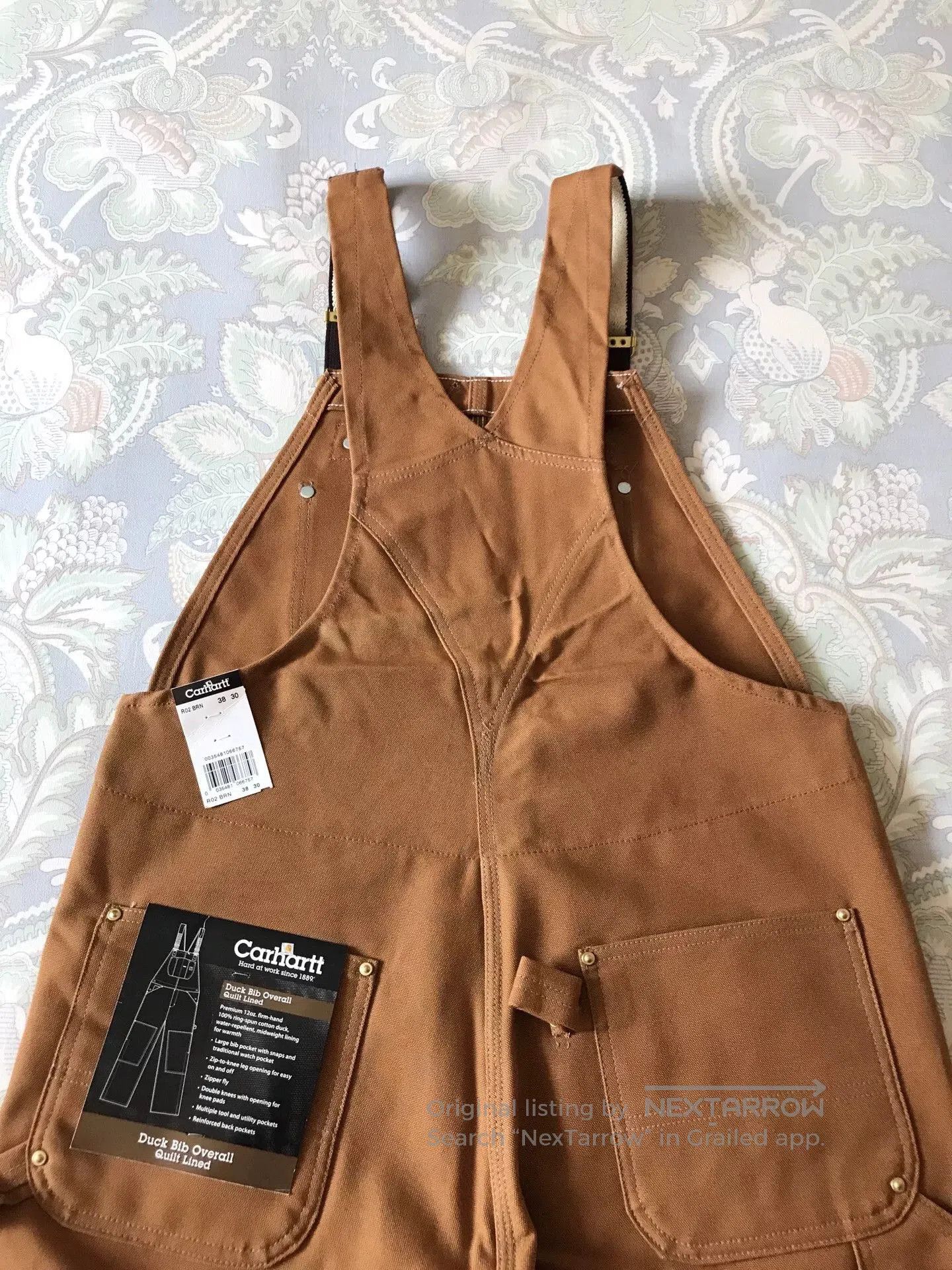 Carhartt Carhartt R02 BRN W38L30 Bib Overalls. Size US 38 / EU 54 - 2 Thumbnail