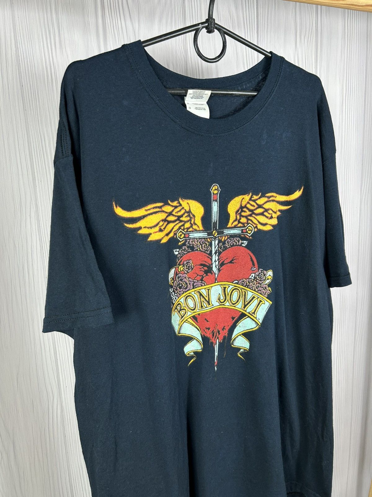 Band Tees Vintage Bon Jovi 2008 Tour T-Shirt Size L Black Size US L / EU 52-54 / 3 - 3 Thumbnail