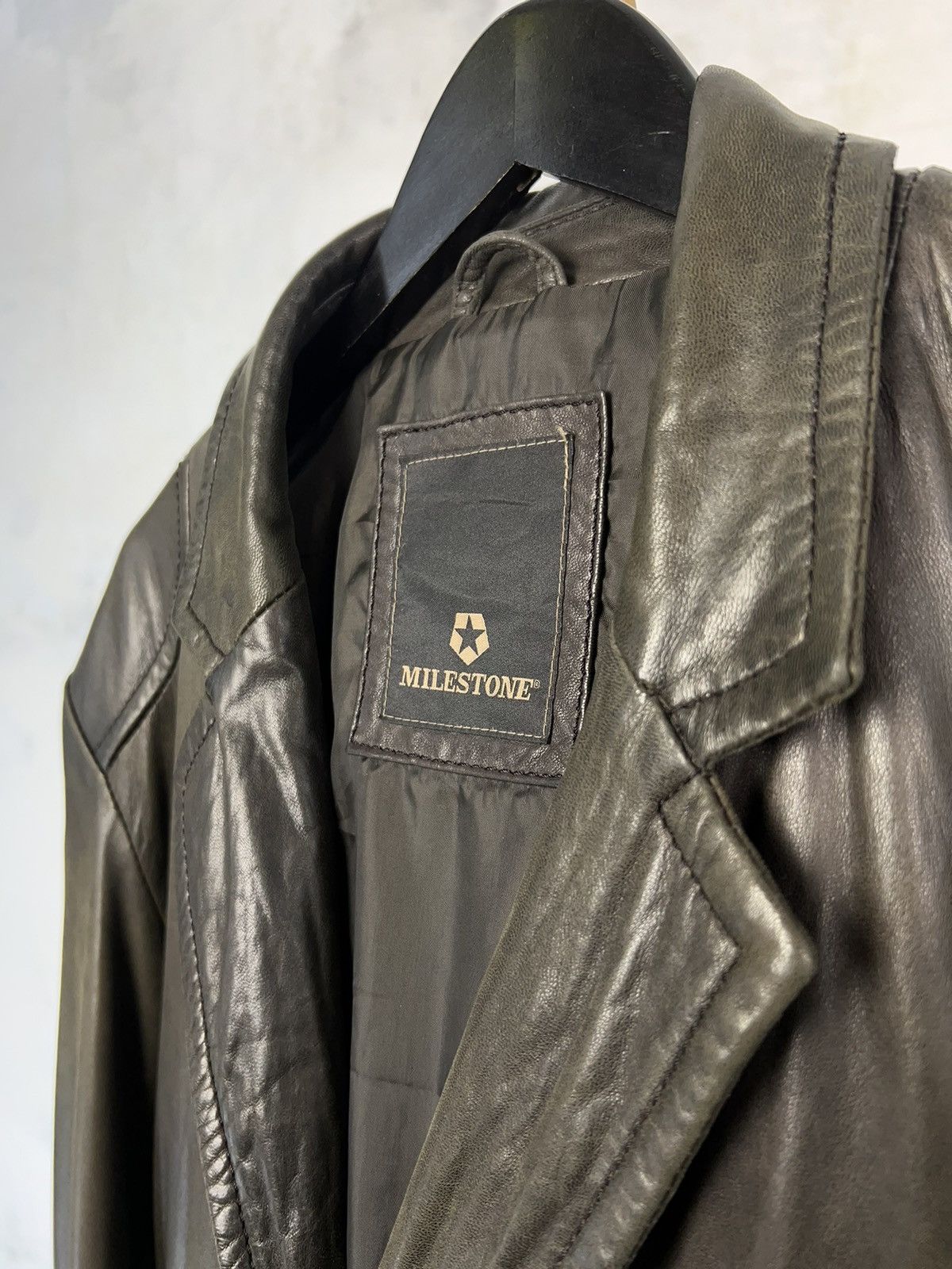 Milestone Milestone Leather Blazer Jacket Size L - XL Size US XL / EU 56 / 4 - 5 Thumbnail