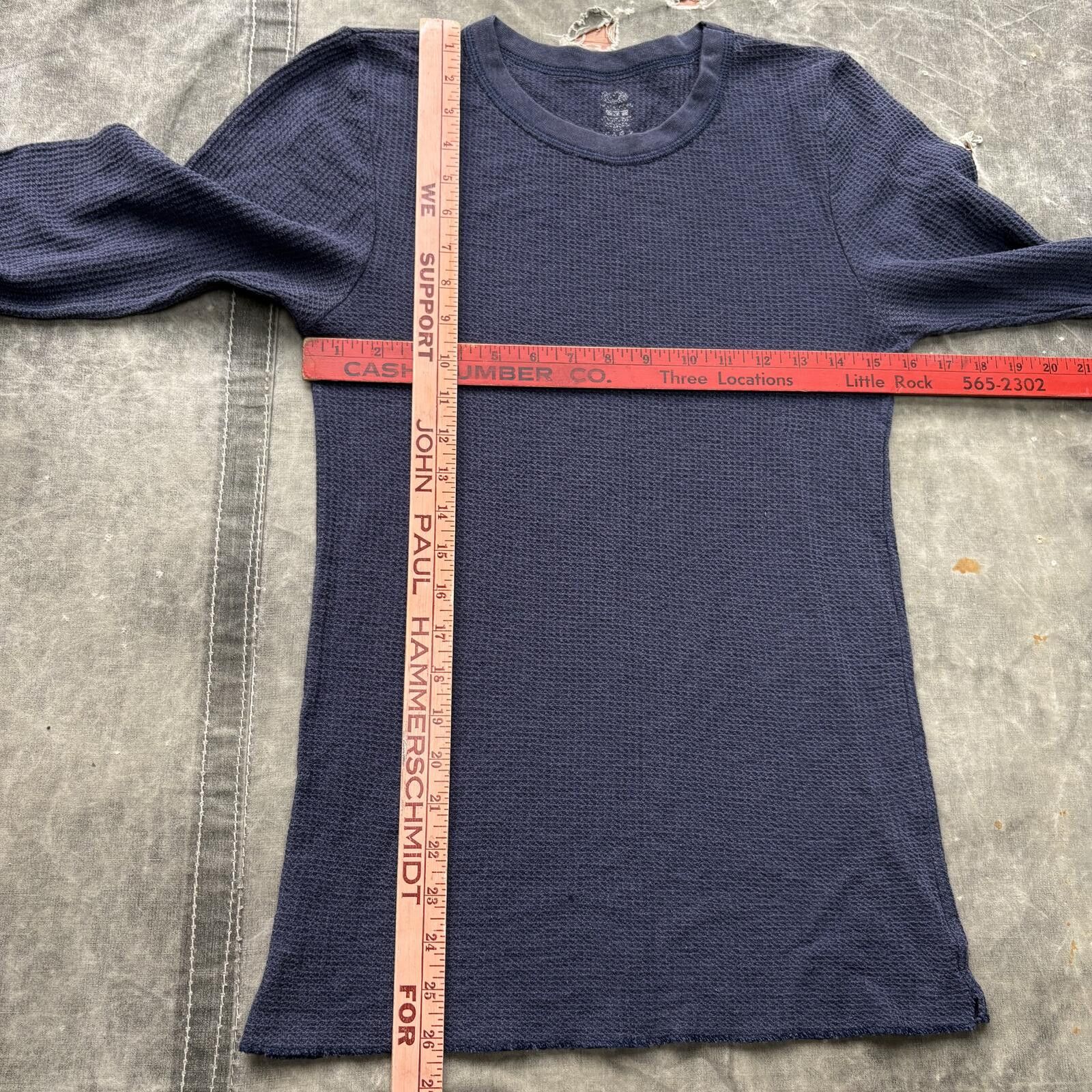 Fruit Of The Loom Vintage Y2K Navy Grunge Skater Thermal Waffle Knit Shirt Size US M / EU 48-50 / 2 - 3 Thumbnail