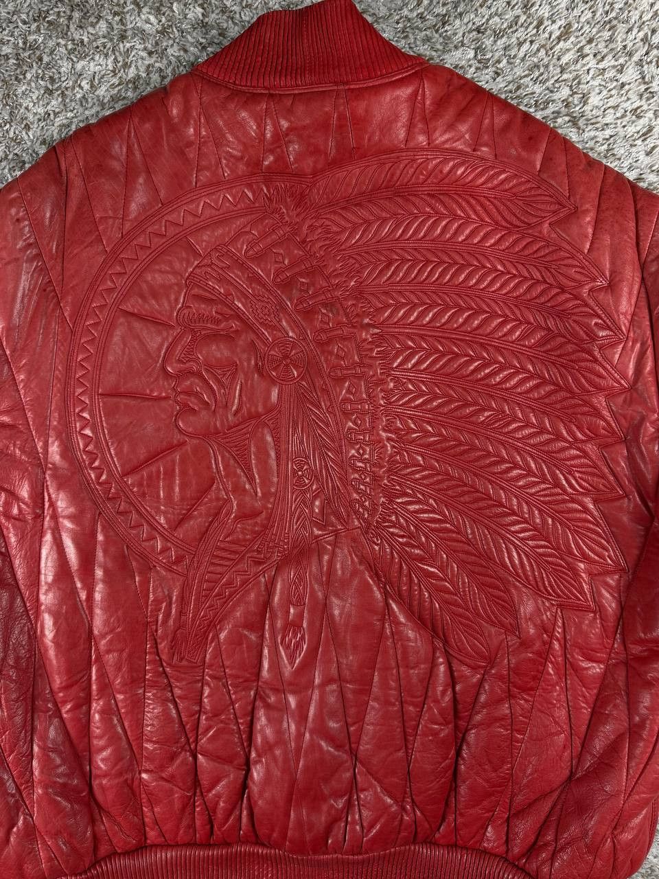 Marc Buchanan Vintage Marc Buchanan Quilted Bomber Embossed Native Chief Size US L / EU 52-54 / 3 - 17 Thumbnail