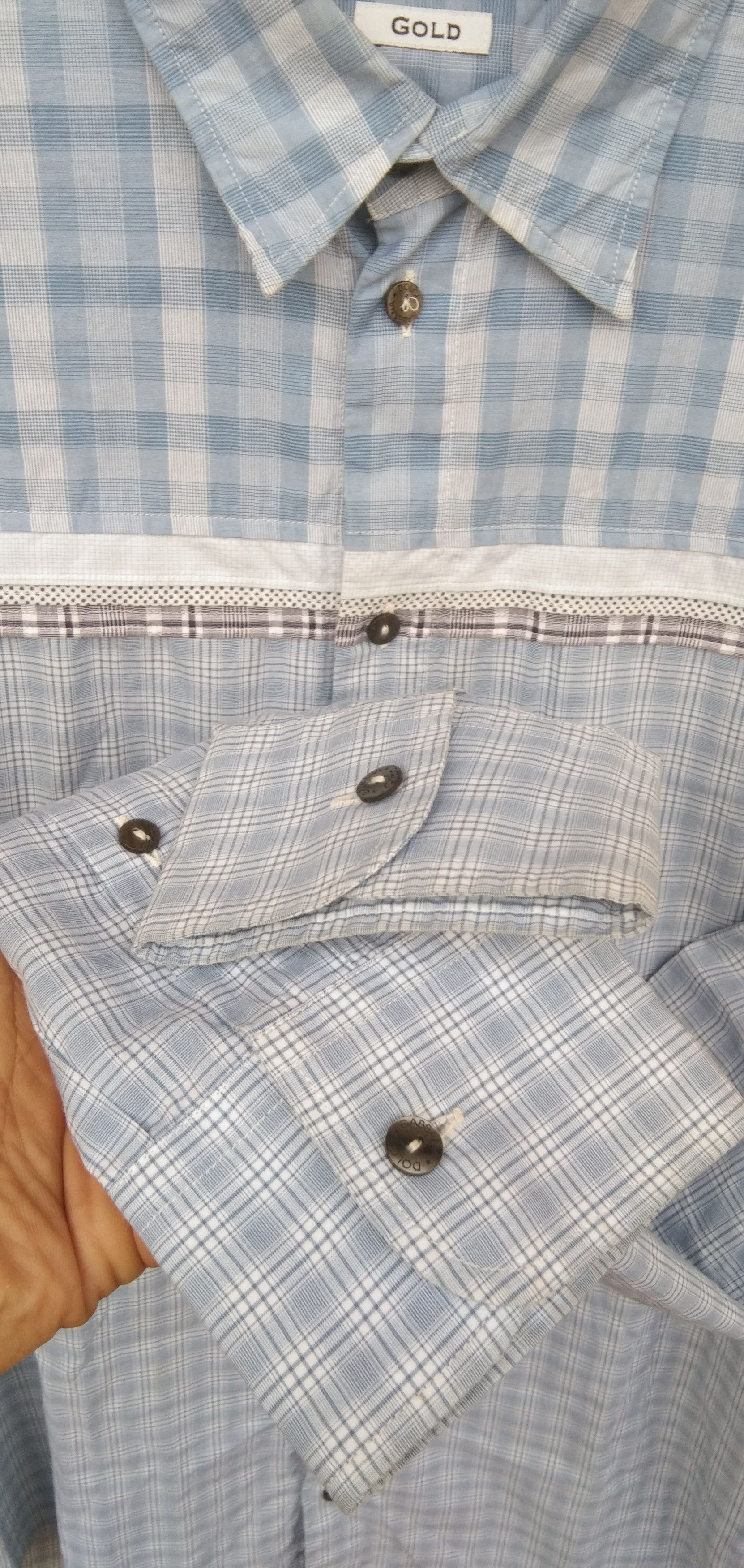 Dolce & Gabbana D&G gold blu plaid shirt button up Size US M / EU 48-50 / 2 - 4 Thumbnail