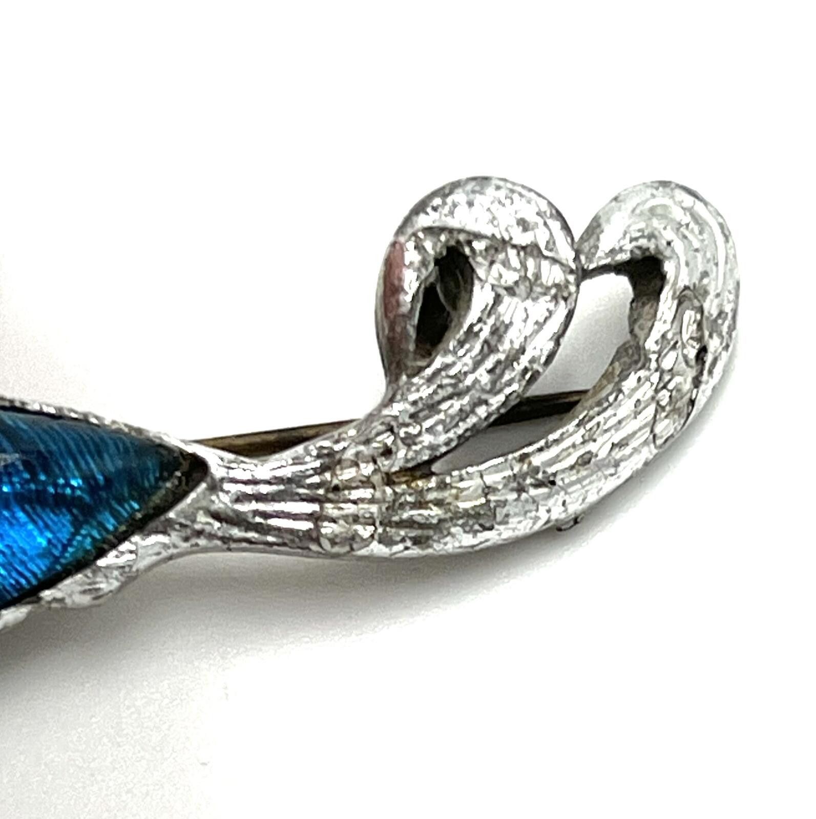 Other Antique Morpho Butterfly Wing Silvertone Peacock Brooch Size ONE SIZE - 4 Thumbnail