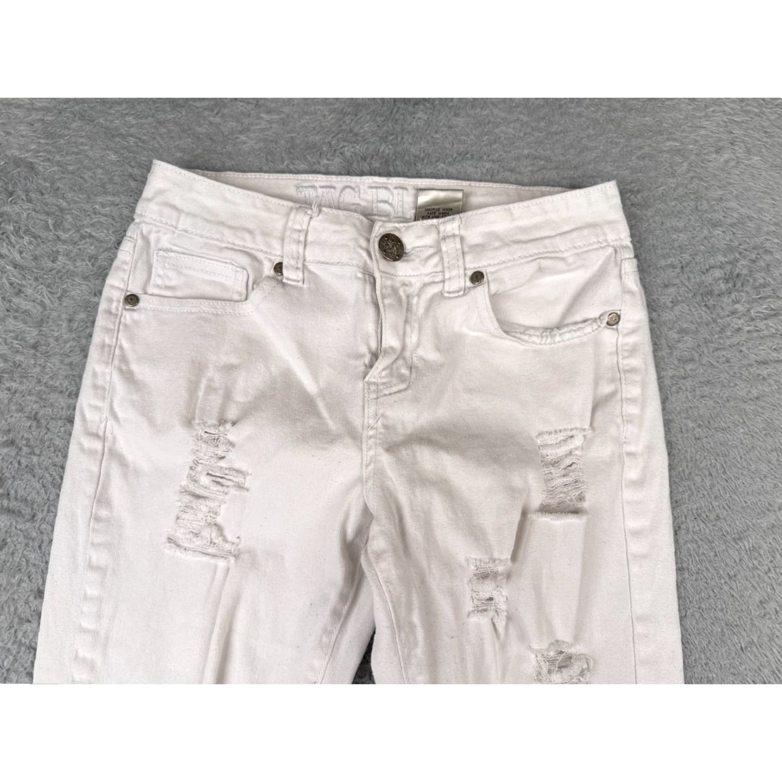 AG Jeans Tag Jeans Womens Jeans Tapered 26 White Distressed 24 Inseam 3 Wool? (Wait) Size 26" / US 2 / IT 38 - 4 Thumbnail