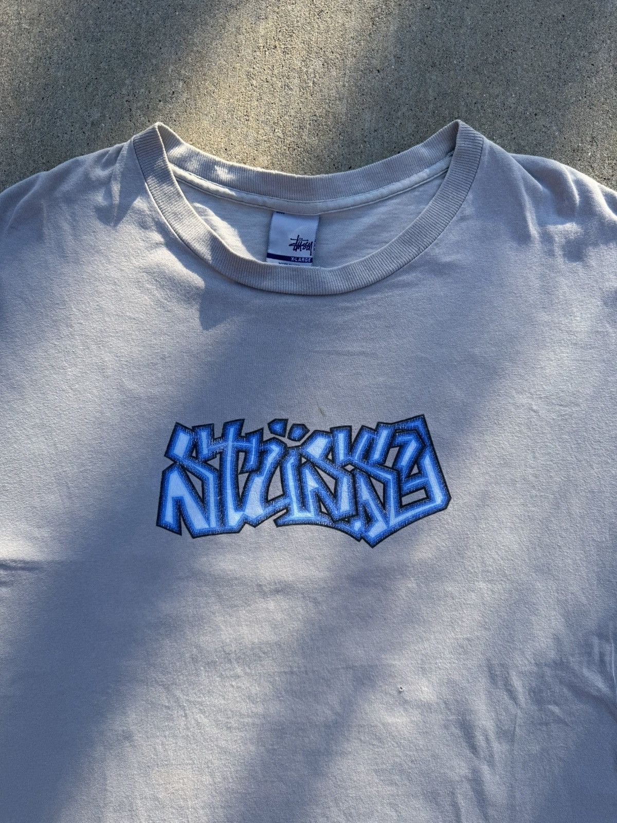 Stussy 90s Stussy Graphitti Blue Font Tee GRAIL RARE Size US XL / EU 56 / 4 - 1 Thumbnail