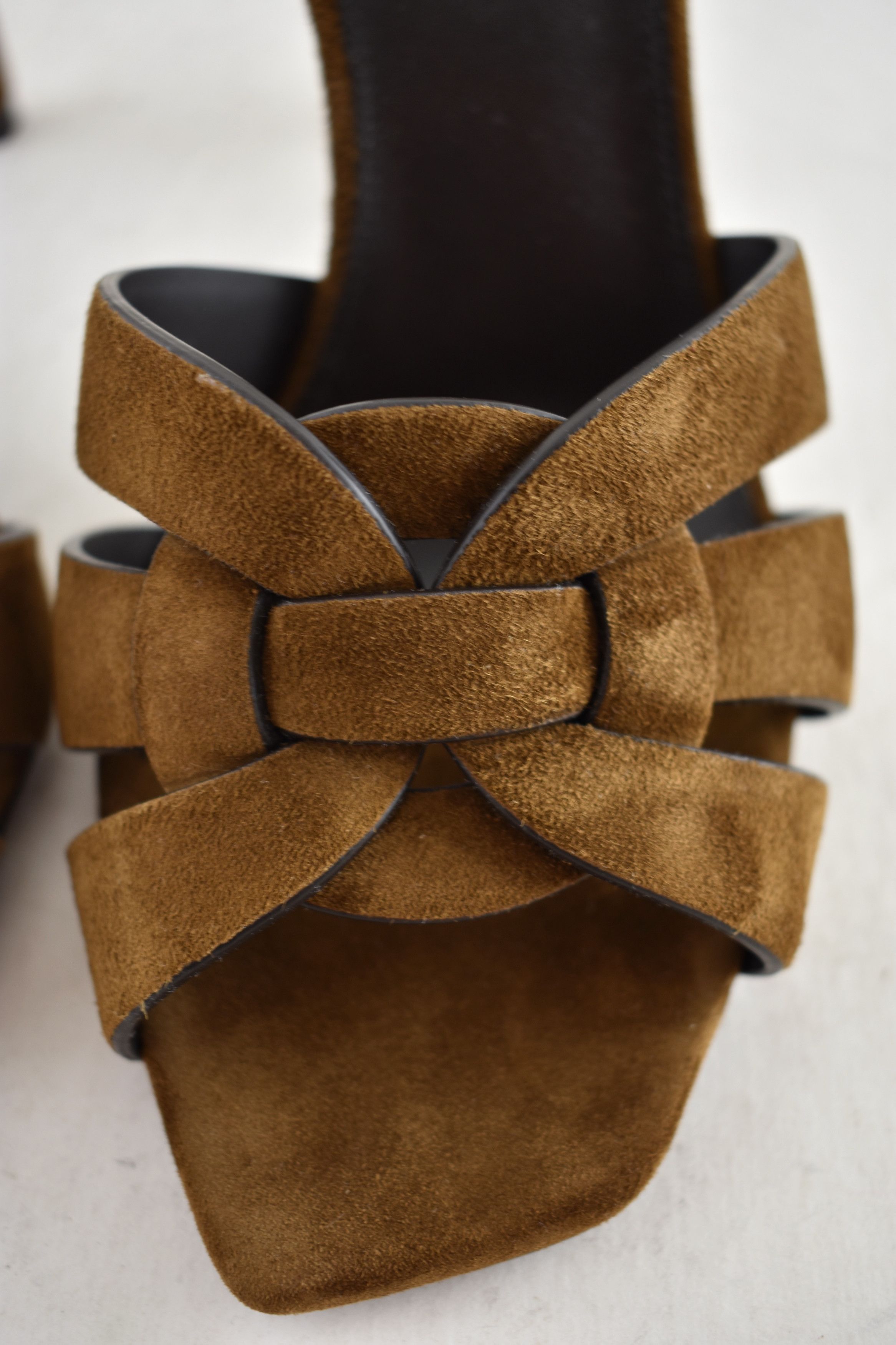 Saint Laurent Paris Tribute 85 Mule Sandal Land Suede Backless Heel Pump 36 Size US 6 / IT 36 - 9 Thumbnail