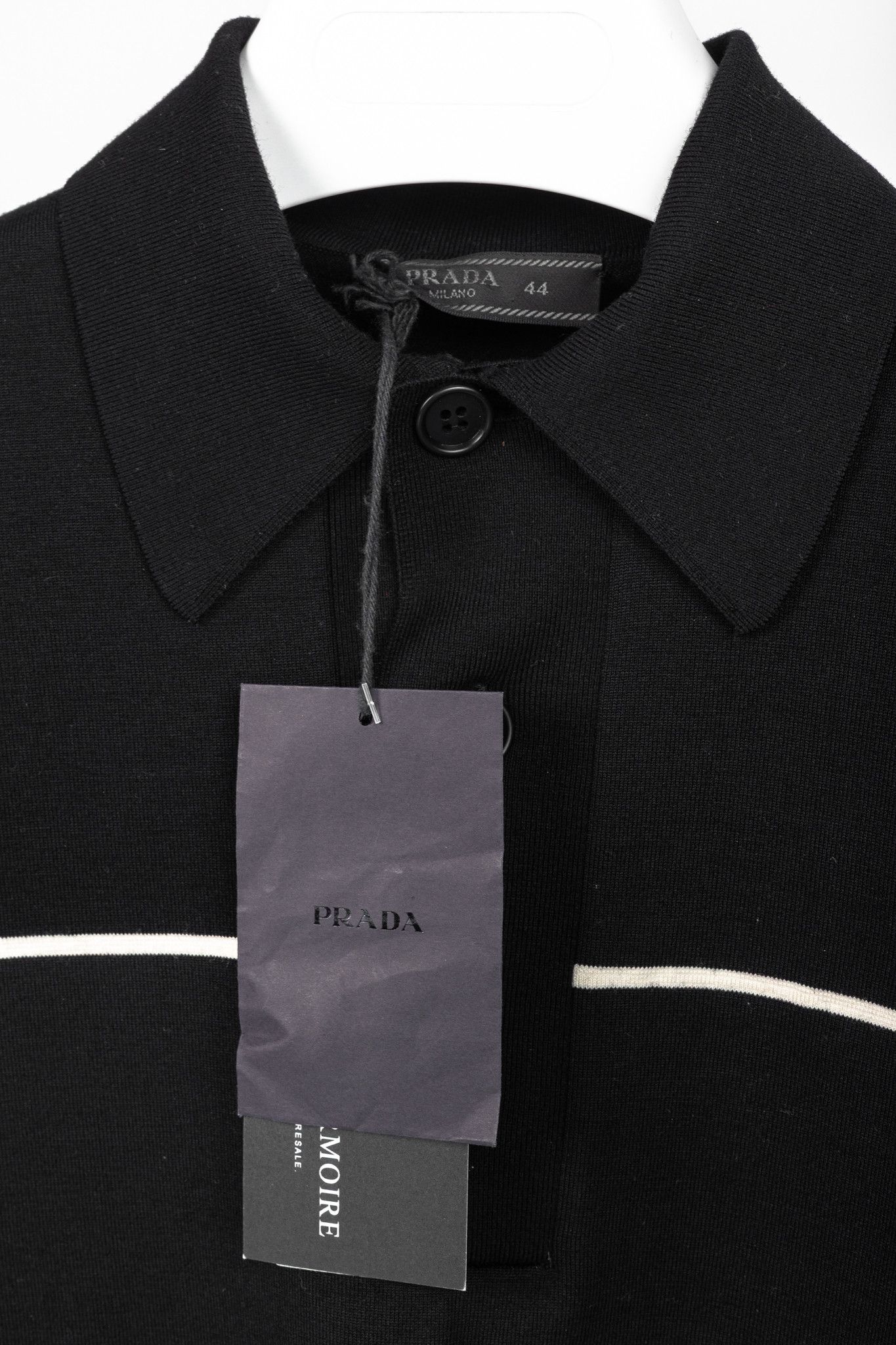 Prada Prada AW/18 Nero Logo Oversized Knit Polo Size US XS / EU 42 / 0 - 4 Thumbnail