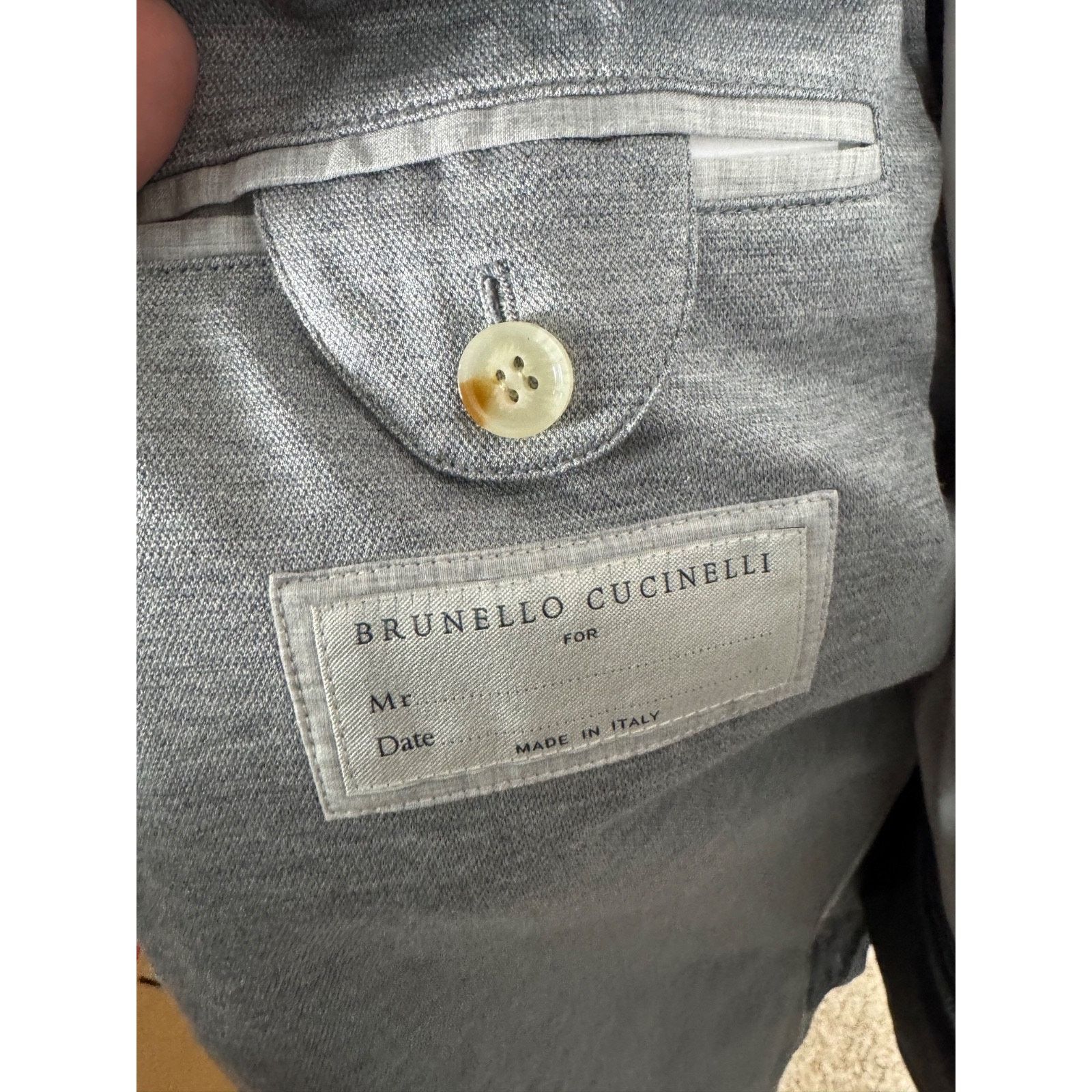 Brunello Cucinelli Brunello Cucinelli Knit stretch Blazer Cotton Silk Gray 46R Size 46R - 5 Thumbnail