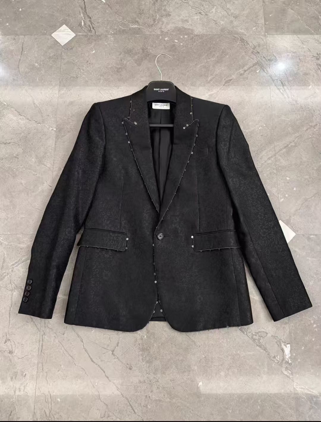 Saint Laurent Paris Saint Laurent jacquard sequin blazer Size 46R - 2 Thumbnail