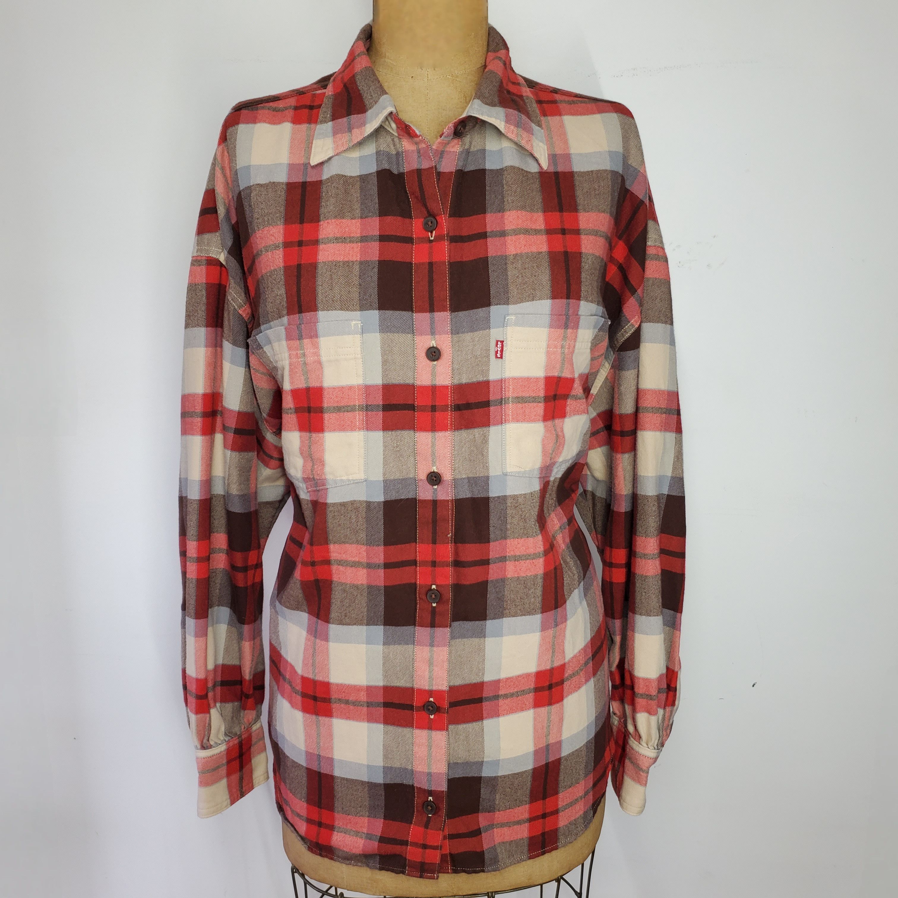 Levi's Levi's Size XL Button Down Flannel Shirt Relaxed Red Brown Size XL / US 12-14 / IT 48-50 - 1 Thumbnail