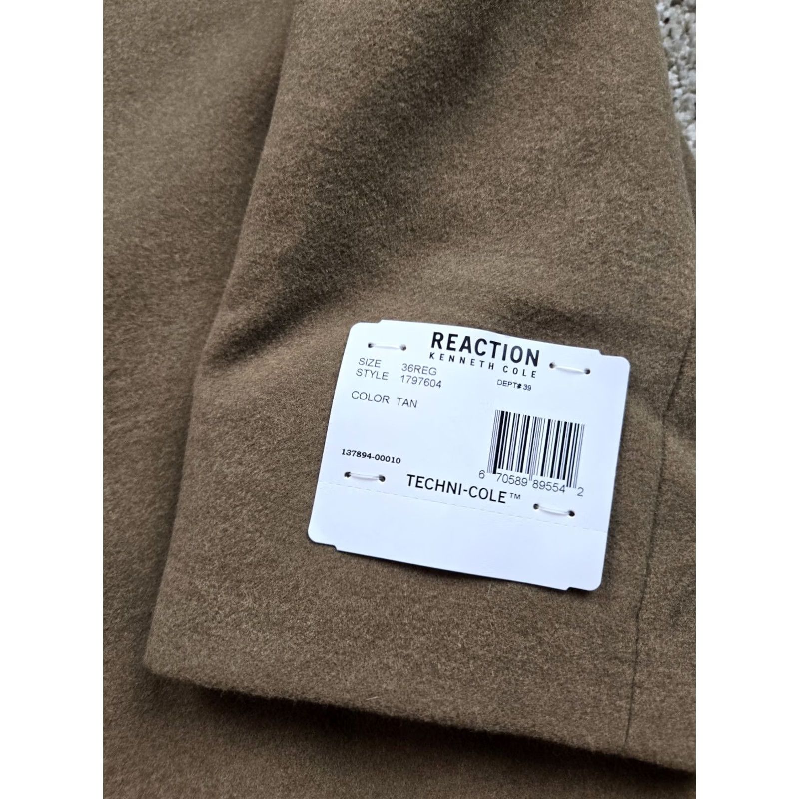 Kenneth Cole VINTAGE Kenneth Cole Reaction Overcoat Mens 36R Brown Stretch 3 Button Pockets NWT Size US XXS / EU 40 - 4 Thumbnail