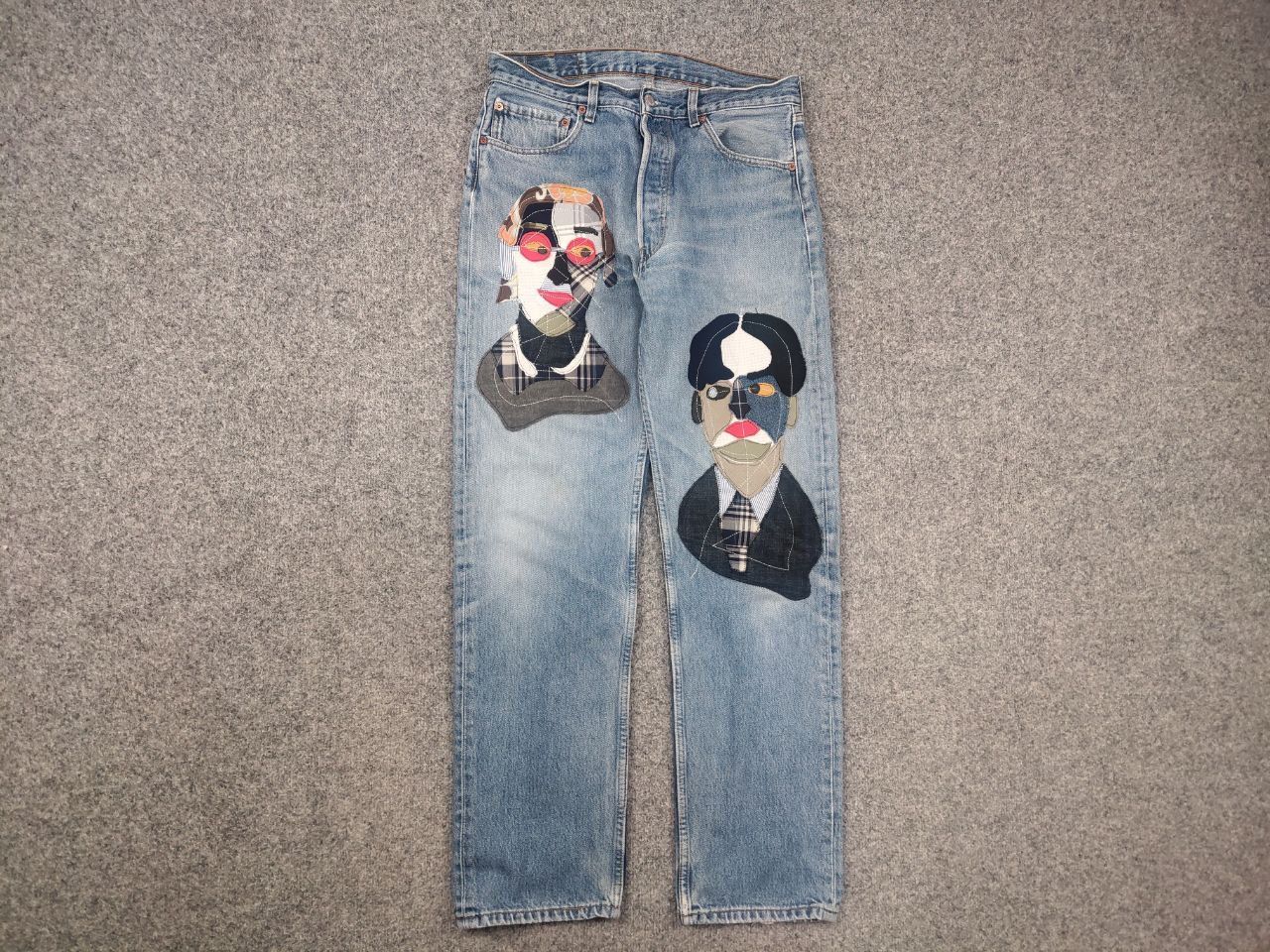Levi's Vintage 90's Levi’s 501 Sashiko Logo Jeans Japan watanabe Size US 33 - 2 Thumbnail