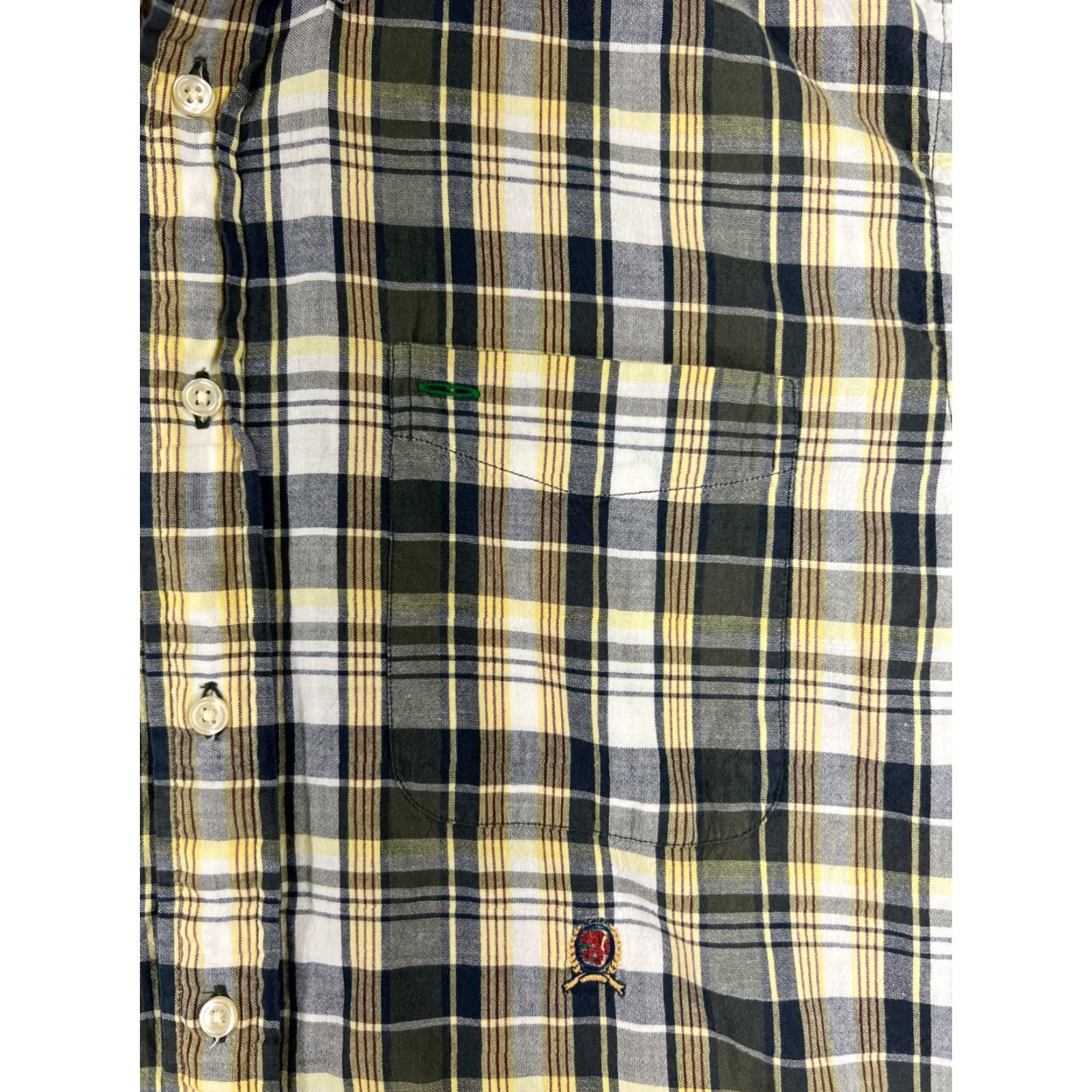 Tommy Hilfiger Tommy Hilfiger Shirt Men Small Yellow Black Plaid Button-Up Short Sleeve Cotton Size US S / EU 44-46 / 1 - 6 Thumbnail
