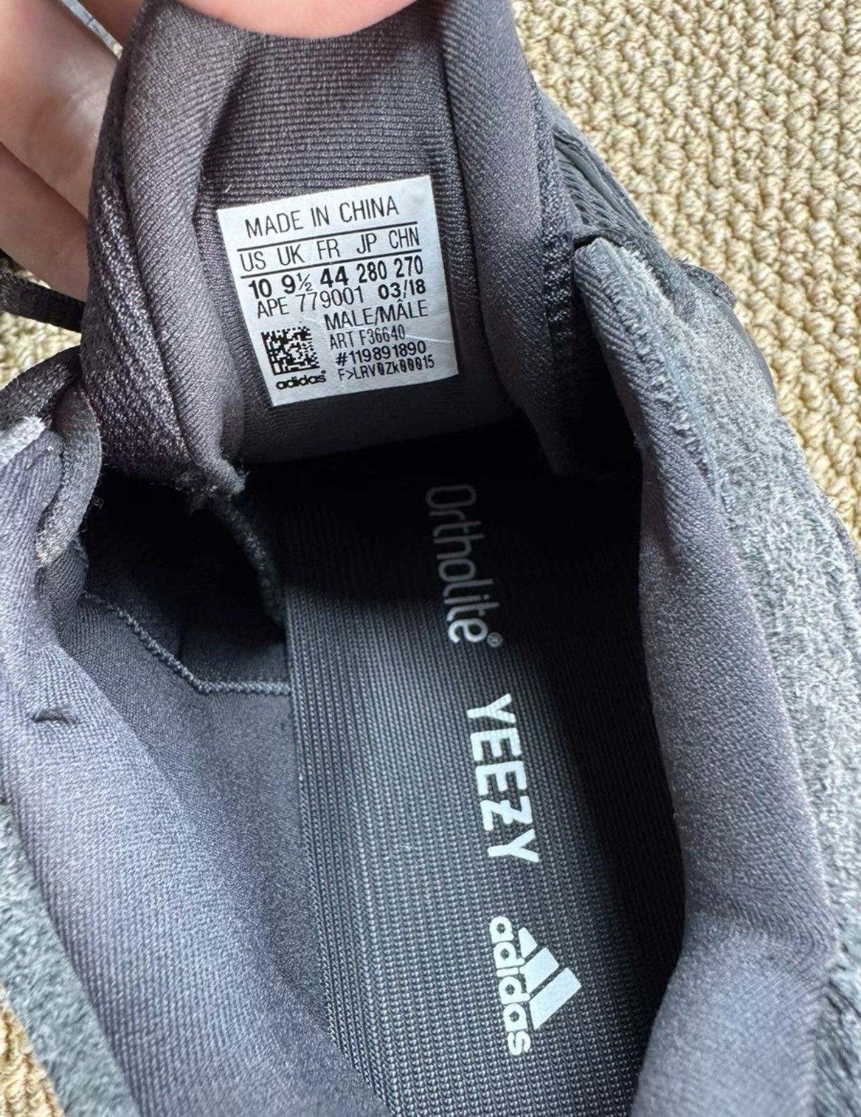 Adidas Adidas Yeezy 500 Utility Black F36640 K37 Size US 10 / EU 43 - 4 Thumbnail