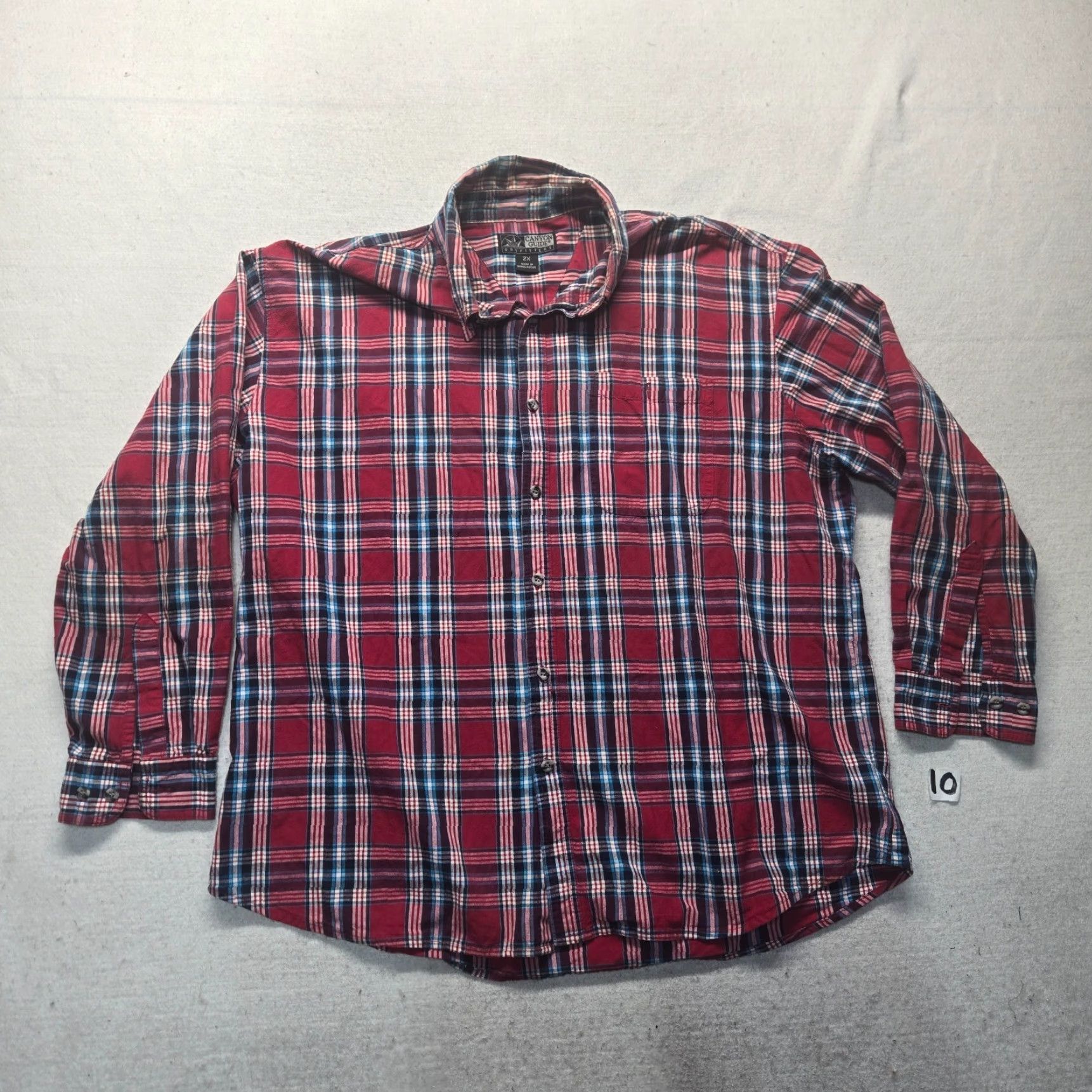 Vintage Canyon Guide Shirt Red Plaid Long Sleeve Button Up Adult Men's 2X Big & Tall Men Button-Up Western All Seasons 2X Size US XXL / EU 58 / 5 - 2 Thumbnail