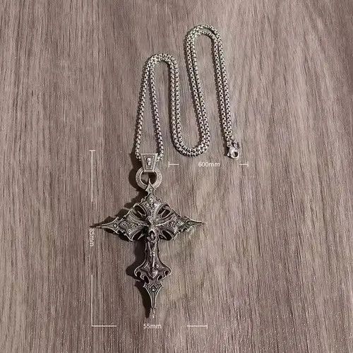 VIBE Gothic Skeleton Cross Necklace Size ONE SIZE - 4 Thumbnail