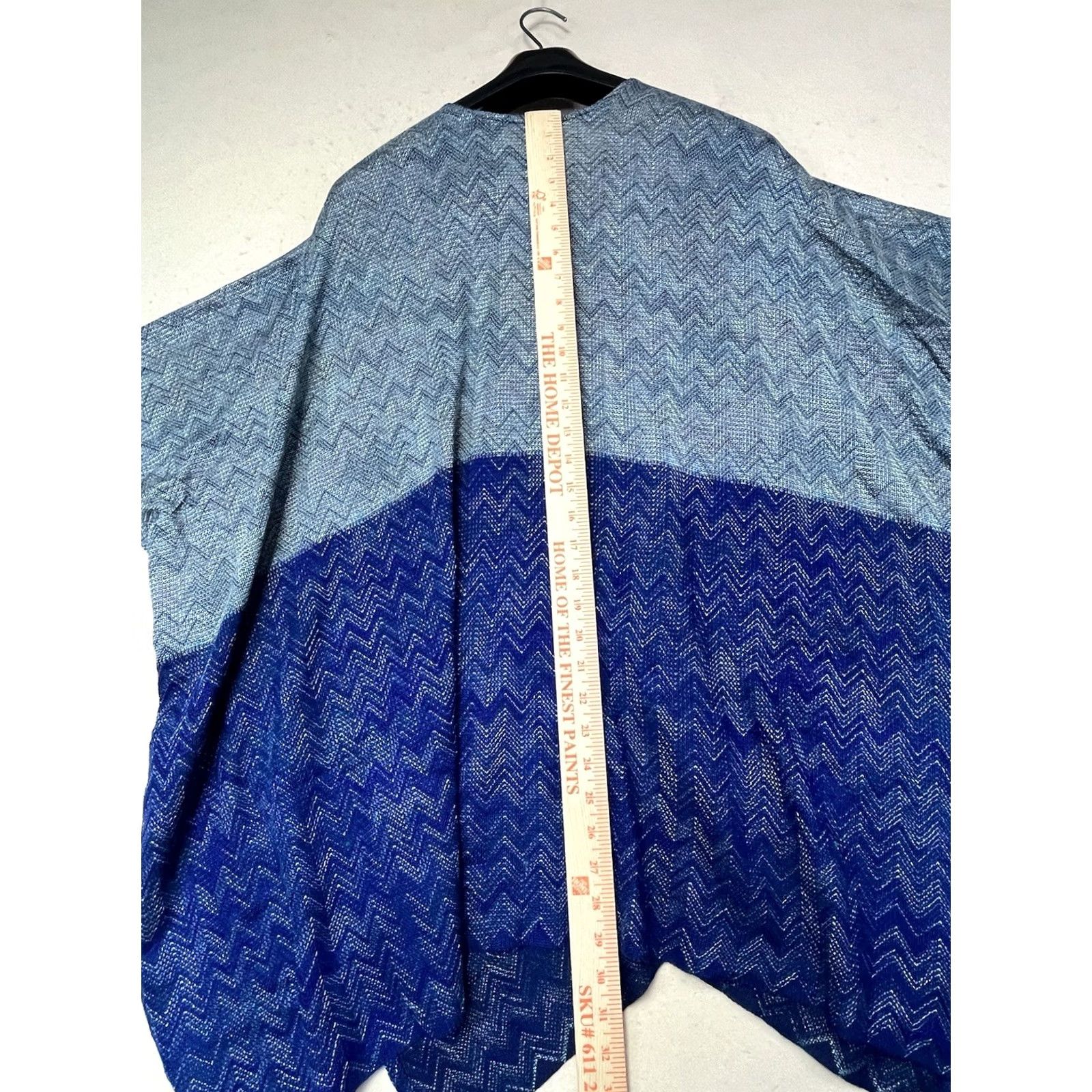 Vince Camuto Vince Camuto Poncho Cape Oversized Cardigan One Size Blue Womens Tasseled Multicolor Overcoat Poncho Capes Styles: Overcoat (Metal Theme) Size ONE SIZE - 4 Thumbnail