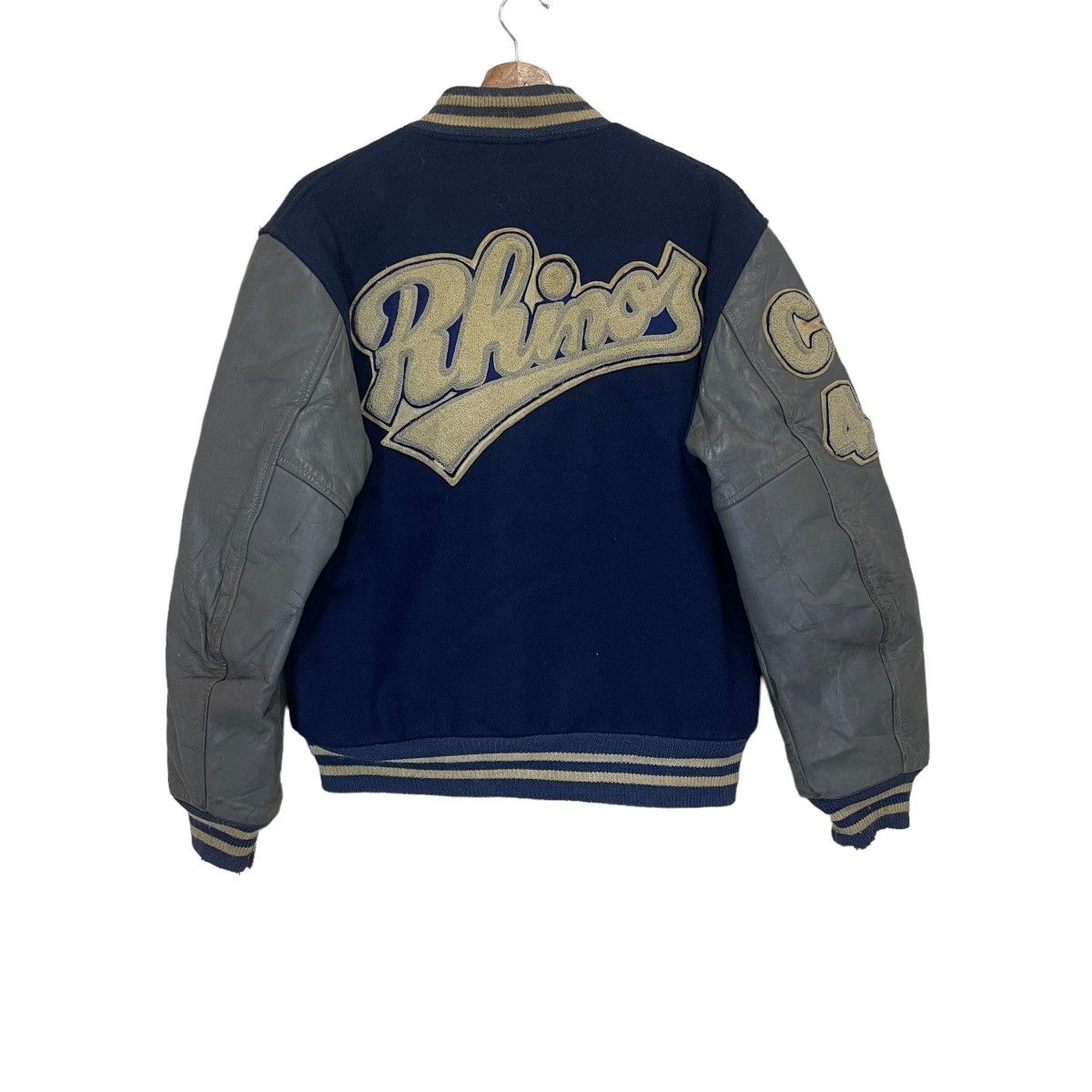 Wool Varsity Jacket With Leather Sleeves FR2】Neo Leather Varsity