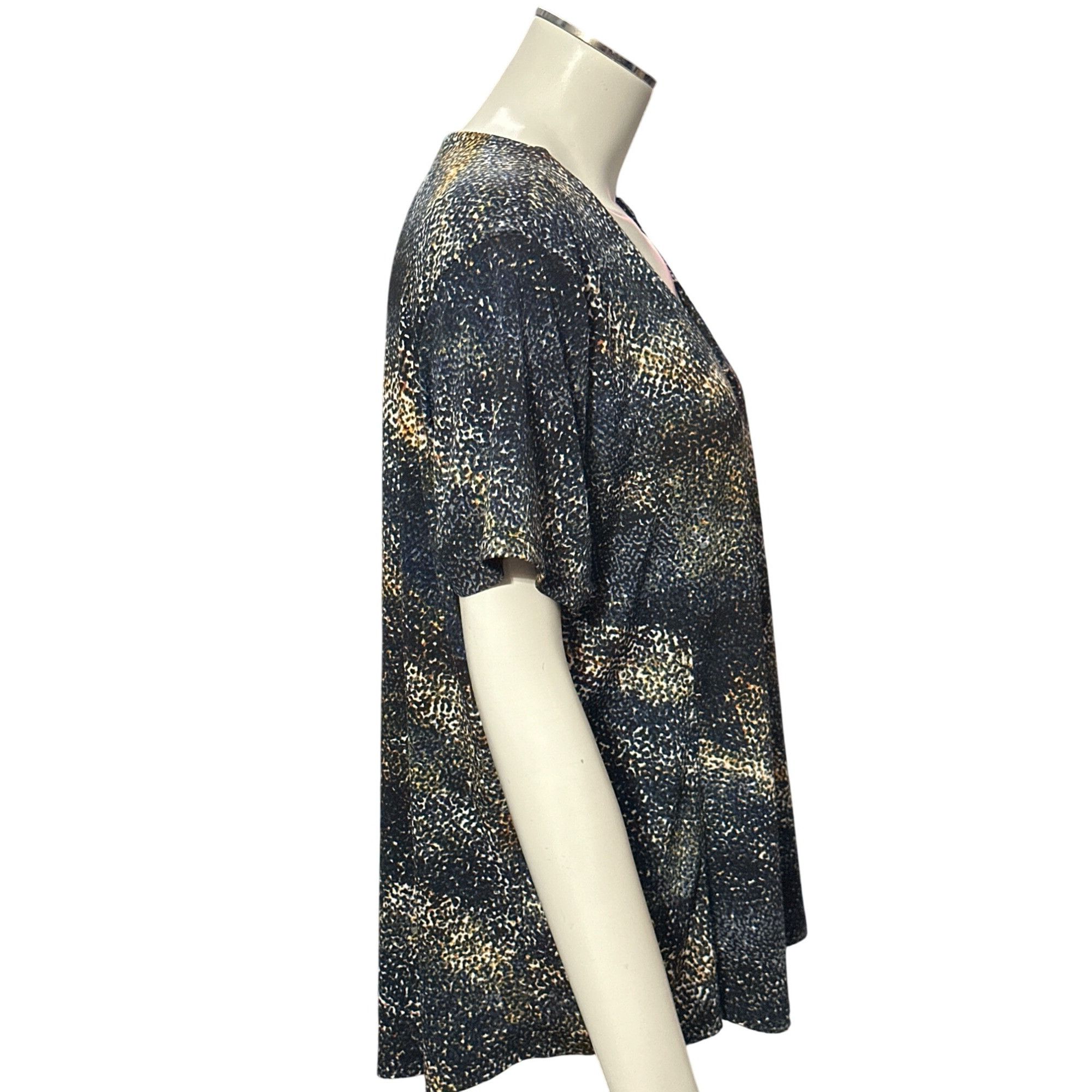 Other Adrienne Vittadini Metallic Ring Detail Short Sleeve Top In Size XL / US 12-14 / IT 48-50 - 6 Thumbnail