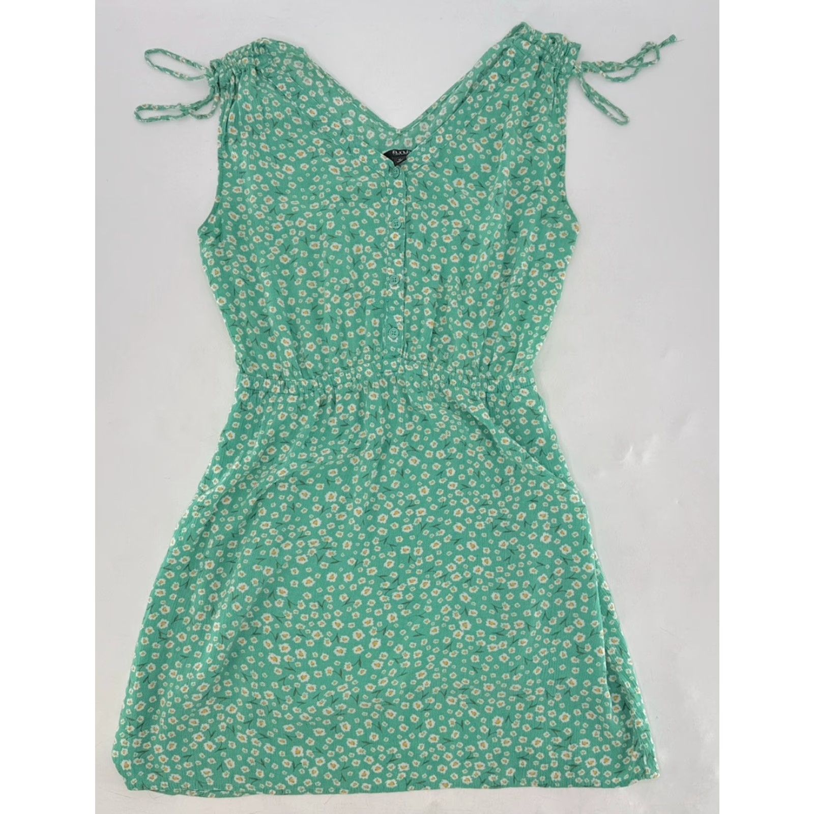 Vintage a.n.a Women's Mint Green Floral Sleeveless Dress M Beachy Coastal Summer Dress Cat: Dress Shirt? (Keep consistent) Size M / US 6-8 / IT 42-44 - 2 Thumbnail
