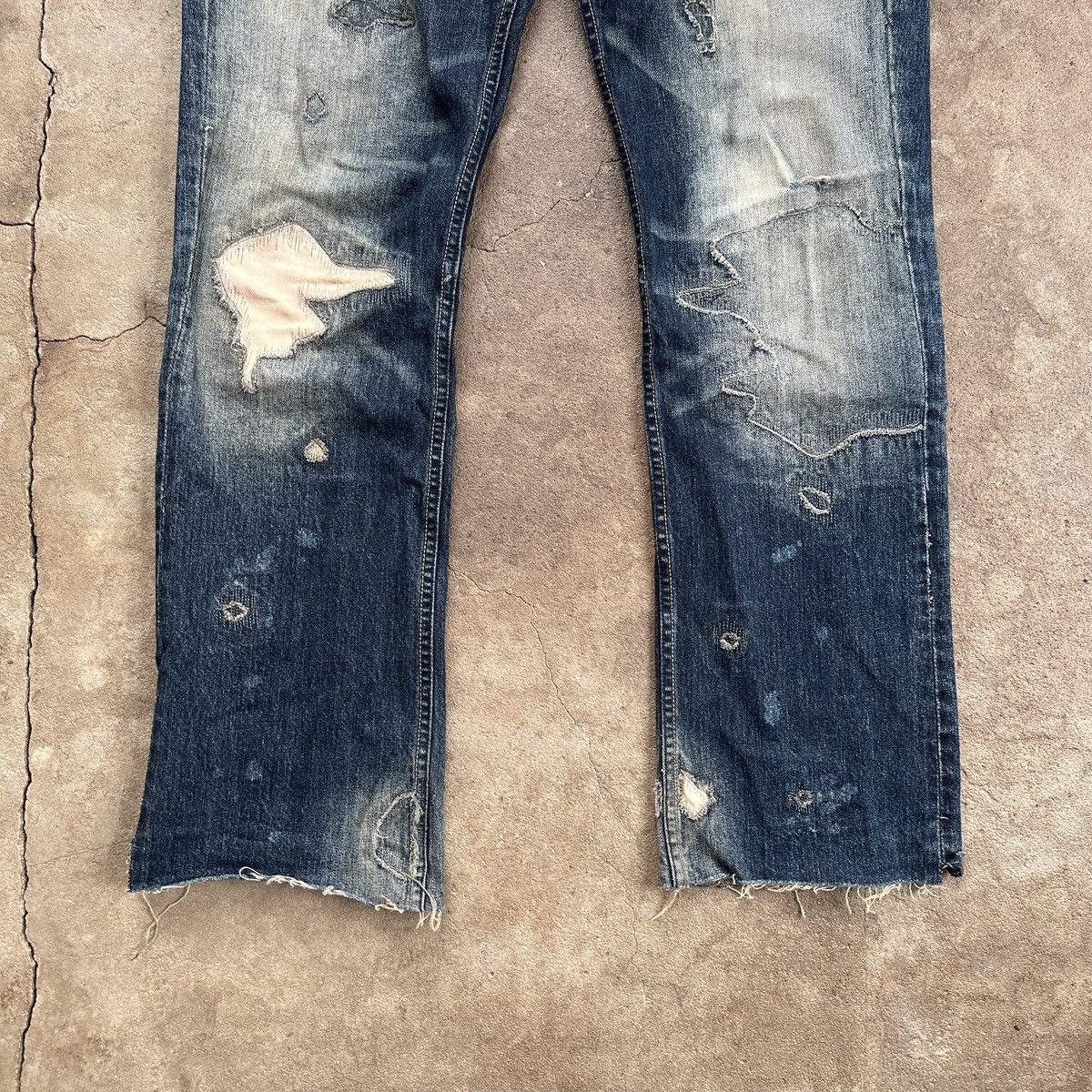 Blue Blood Blue Blood Japanese Denim Patchwork Distressed Pants Size US 34 / EU 50 - 3 Thumbnail