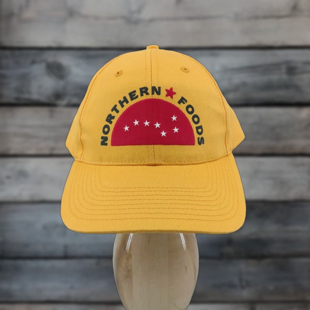 Vintage VINTAGE Northern Foods Yellow Hat Cap Men Adjustable Strapback Baseball Cap Yellow Hat Cap Size ONE SIZE - 1 Thumbnail