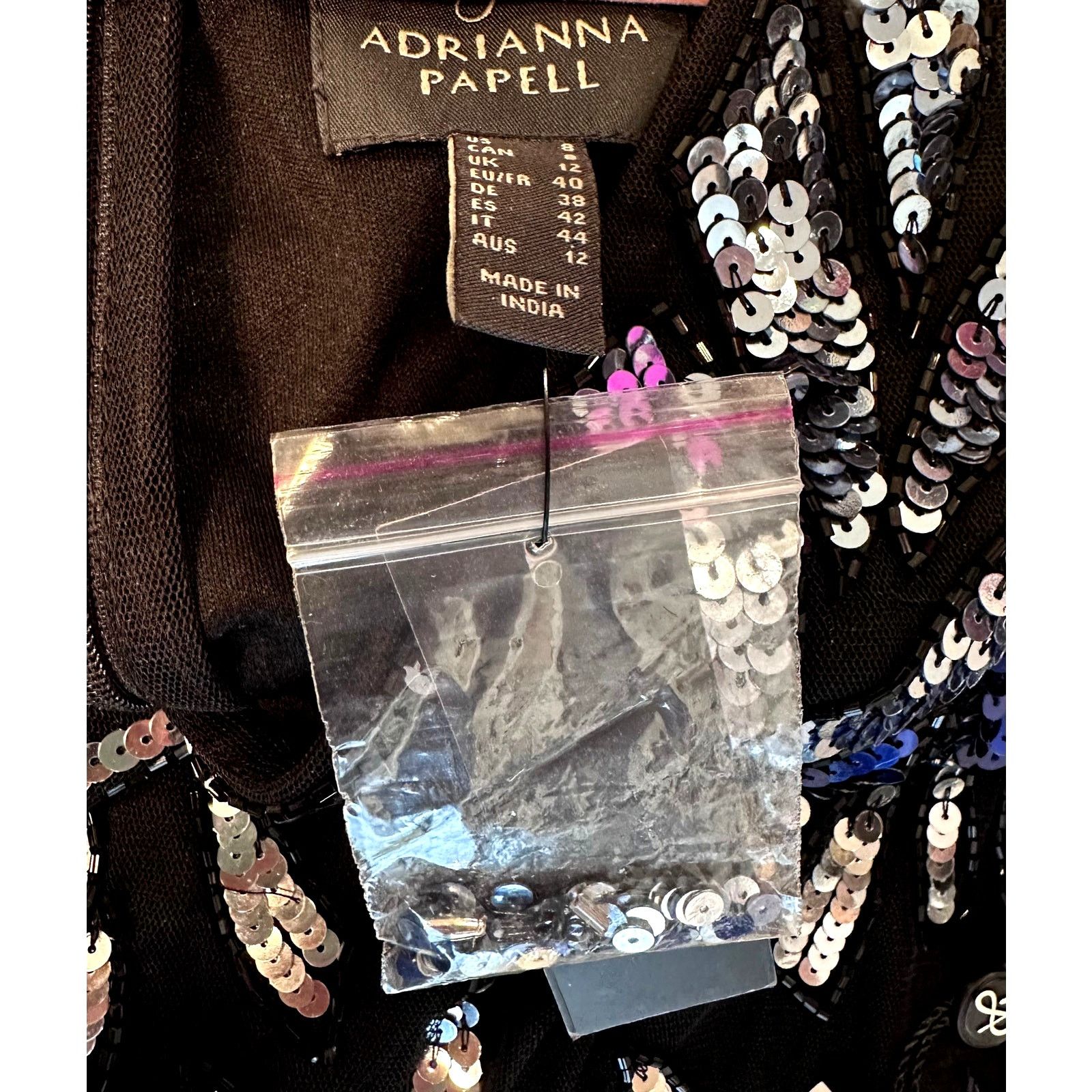 Adrianna Papell Adrianna Papell Lng Sleeve Beaded Sparkling Cocktail Dress 8 Size M / US 6-8 / IT 42-44 - 18 Thumbnail