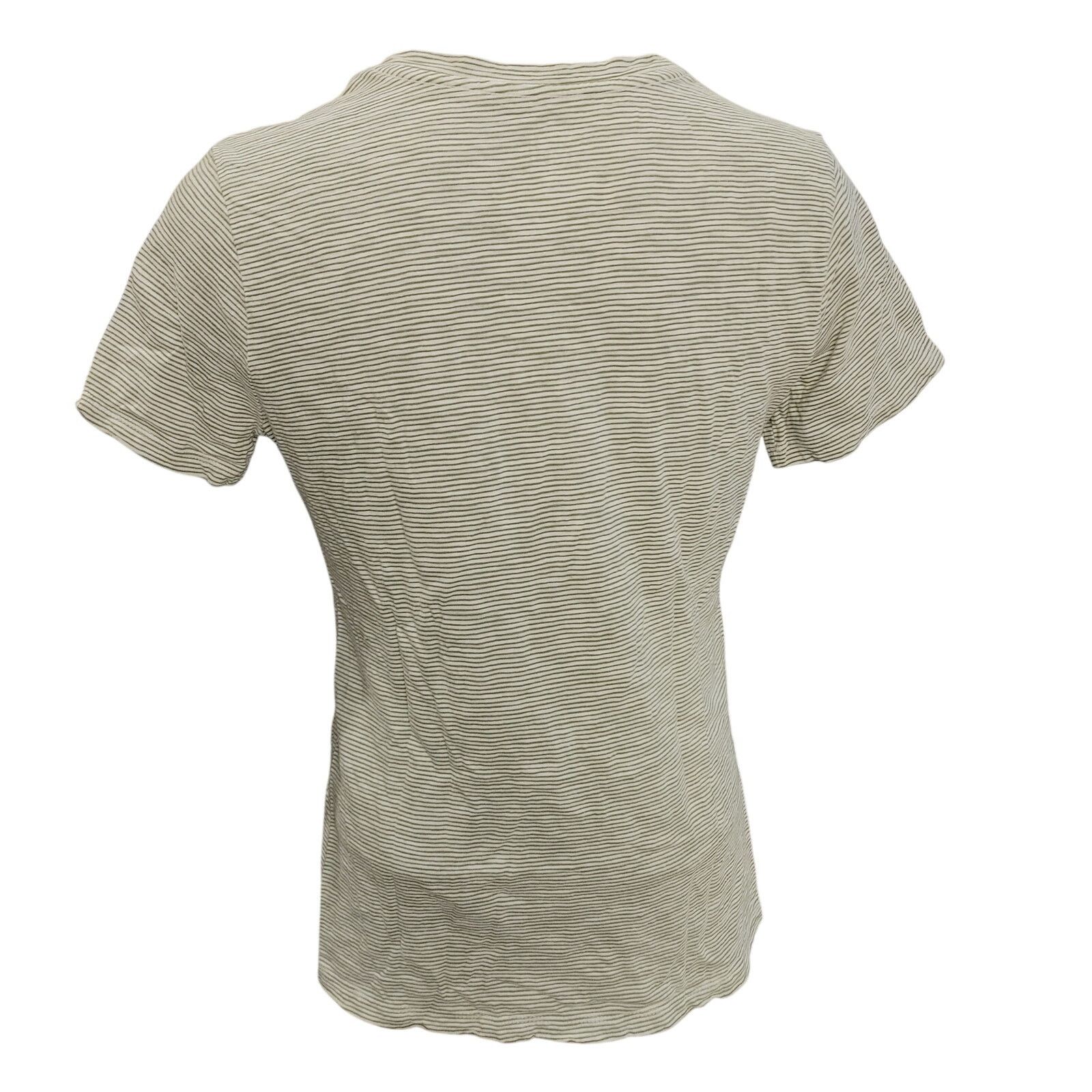Other Time and Tru Women's M (8-10) Light Gray/White Stripe Tee Size M / US 6-8 / IT 42-44 - 2 Thumbnail