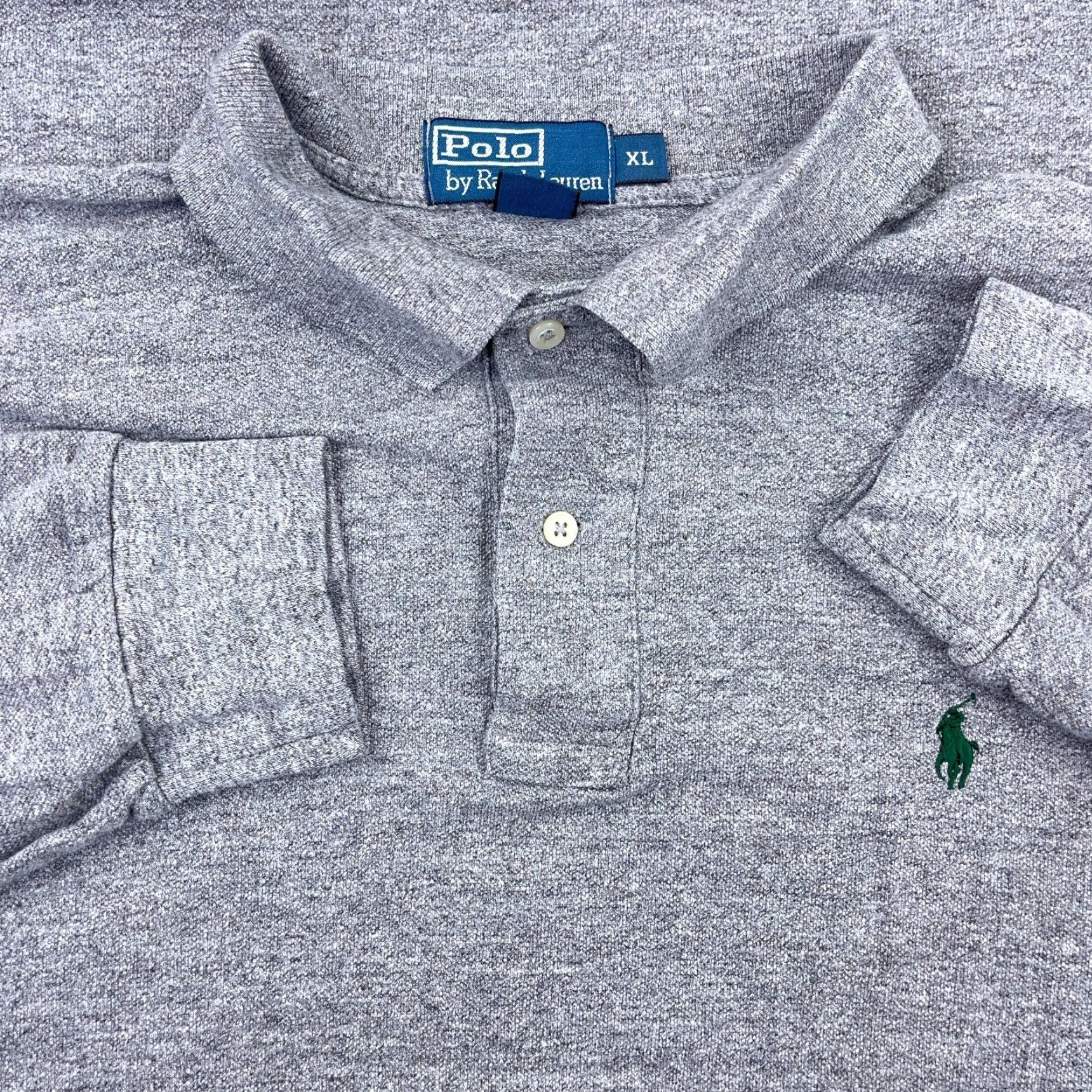 Polo Ralph Lauren VINTAGE Ralph Lauren Polo Shirt Men XL Long Sleeve Rugby Gray Green 2000s Classic Preppy Size US XL / EU 56 / 4 - 5 Thumbnail