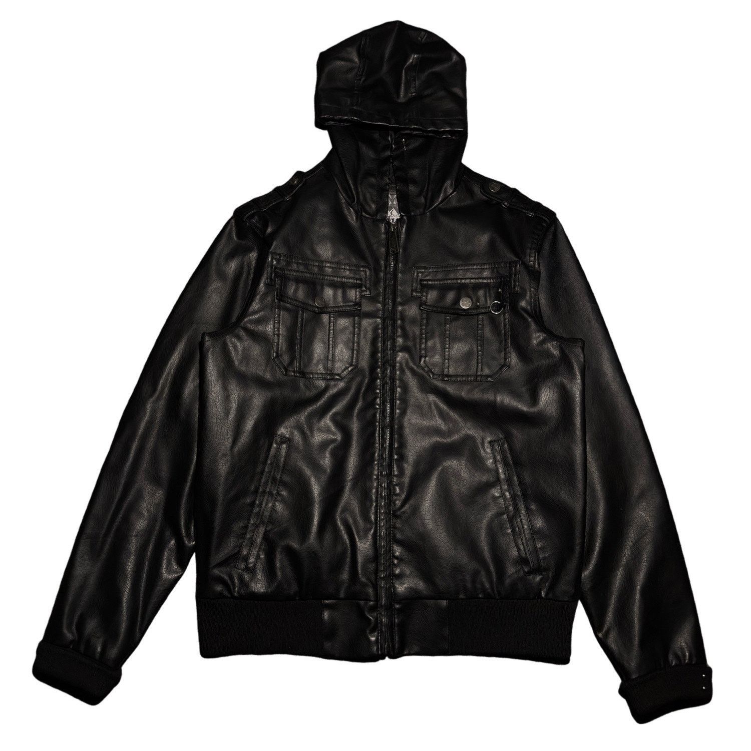 Other Pierced Hooded Leather Jacket Size US L / EU 52-54 / 3 - 1 Thumbnail