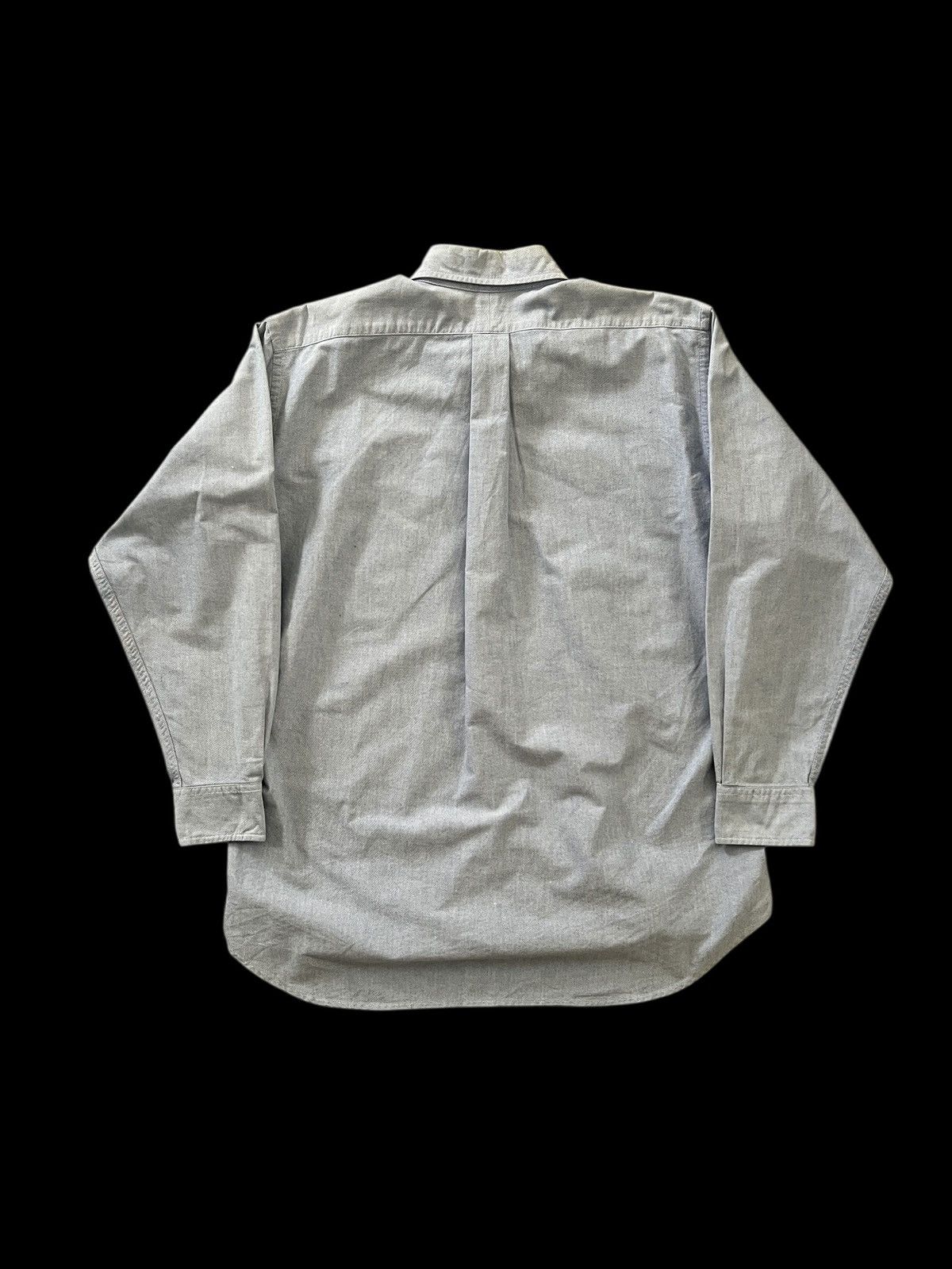 Yves Saint Laurent 1990s YSL Pour Homme Chambray Button Down Shirt Size US L / EU 52-54 / 3 - 3 Thumbnail