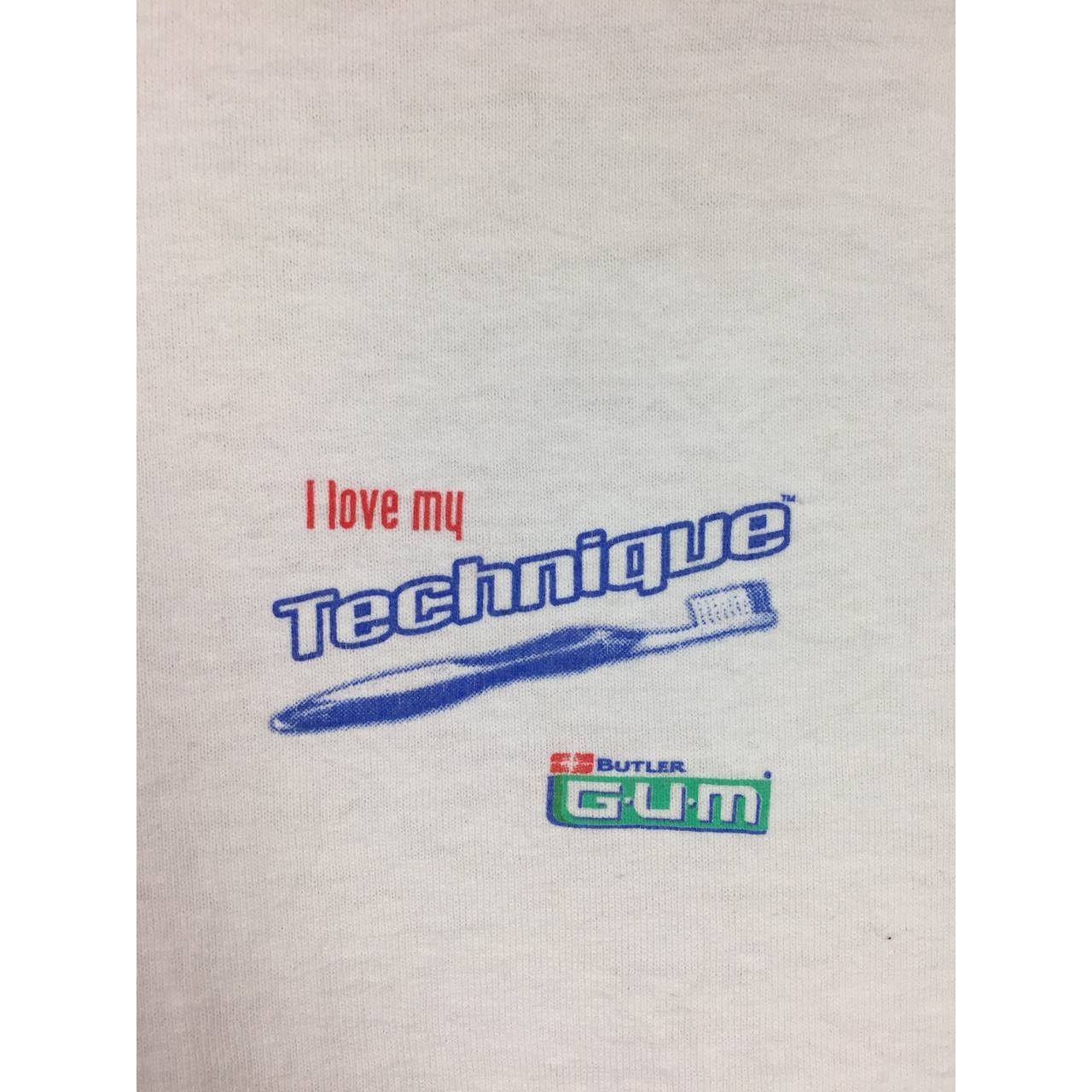 Vintage Vtg Y2K Butler Gum Toothbrush I Love My Technique Promo Tee Size US XL / EU 56 / 4 - 8 Thumbnail