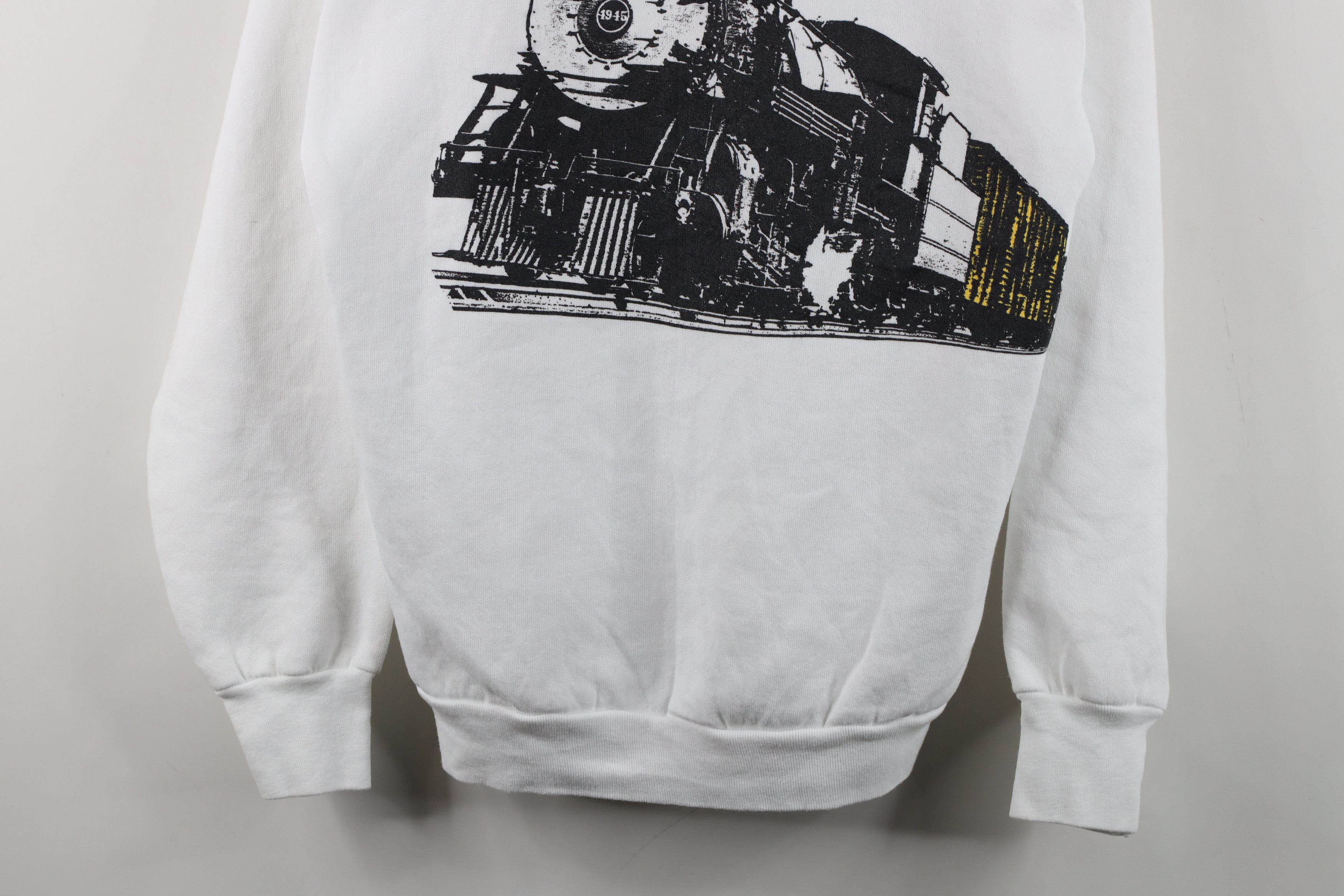 Vintage Vintage 90s Locomotive Train Crewneck Sweatshirt White USA Size US M / EU 48-50 / 2 - 3 Thumbnail