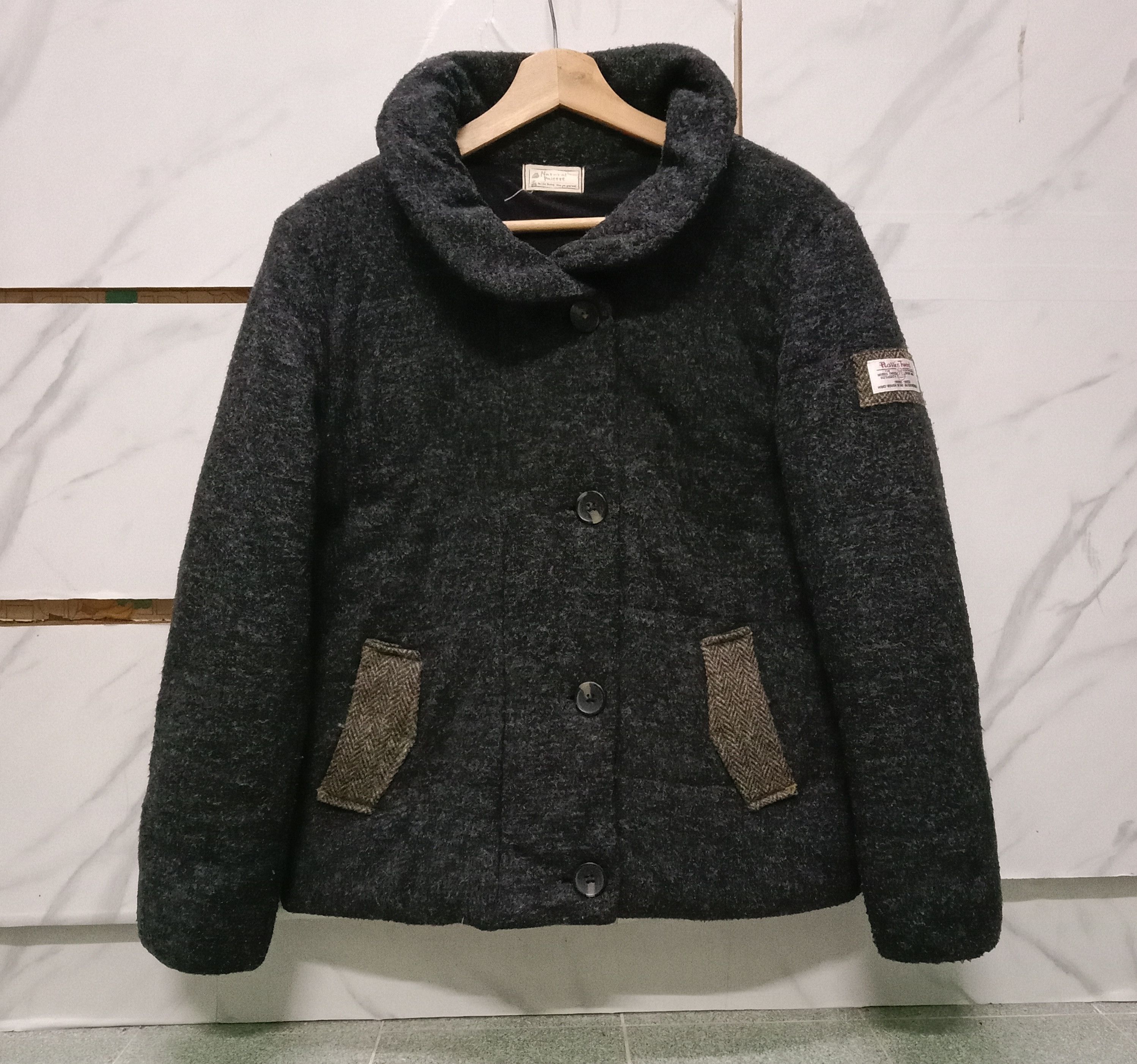 Harris Tweed Harris Tweed Natural Palette Wool Winter Cropped Jacket Size L / US 10 / IT 46 - 1 Thumbnail