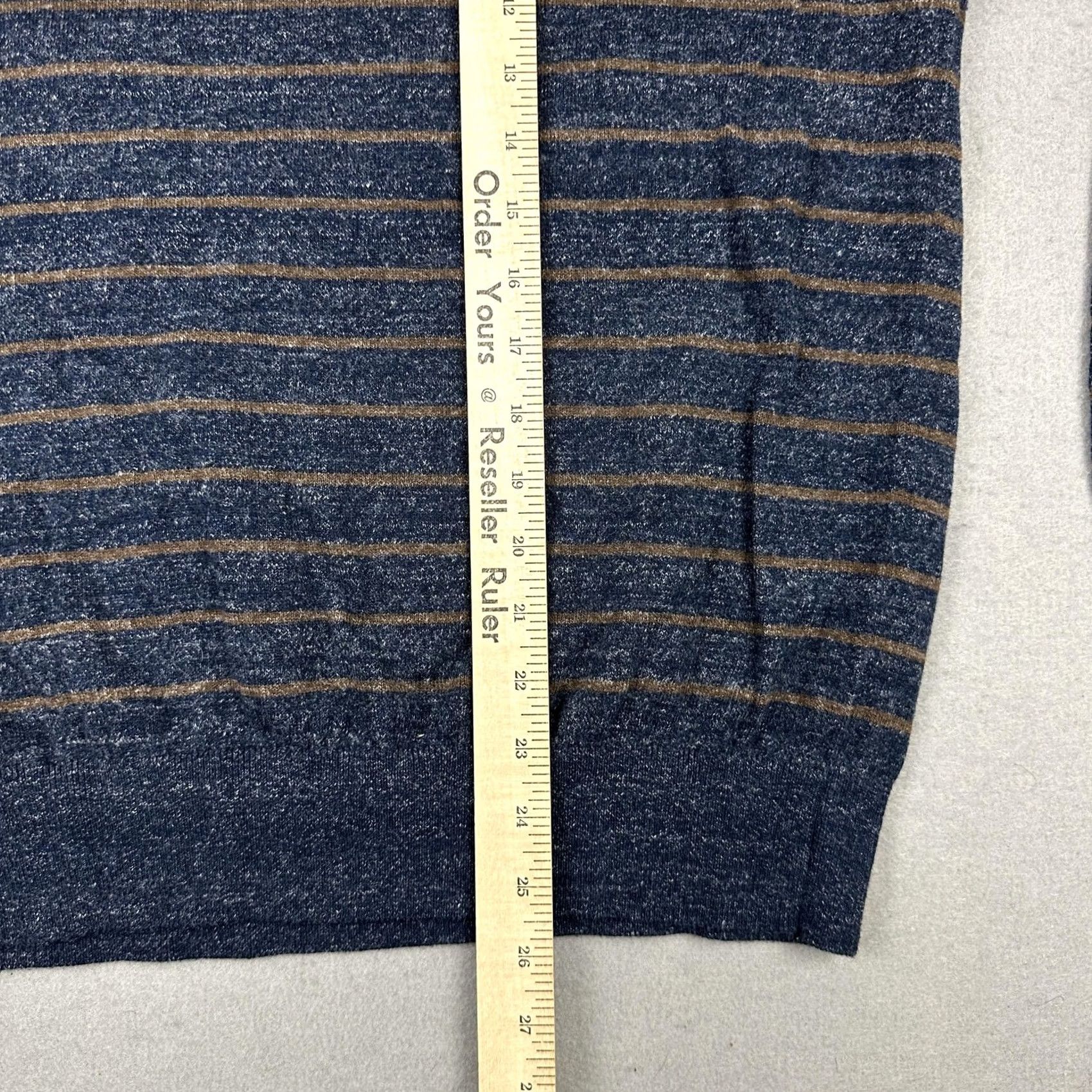 Faherty Faherty Sweater Mens Medium Blue Brown Stripe Cotton Crewneck Pullover Knit M Size US M / EU 48-50 / 2 - 6 Thumbnail