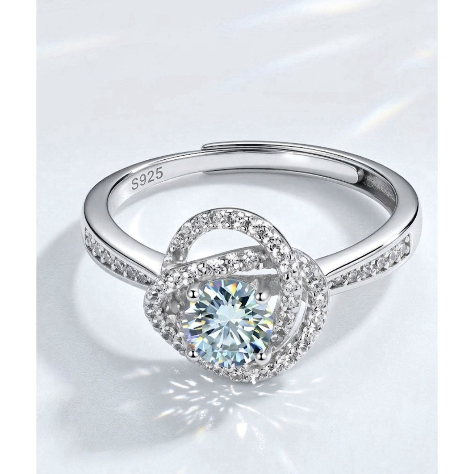 Other Stunning Moissanite 0.5ctw 925S Silver LoveKnot Ring Onesize Size ONE SIZE - 1 Thumbnail
