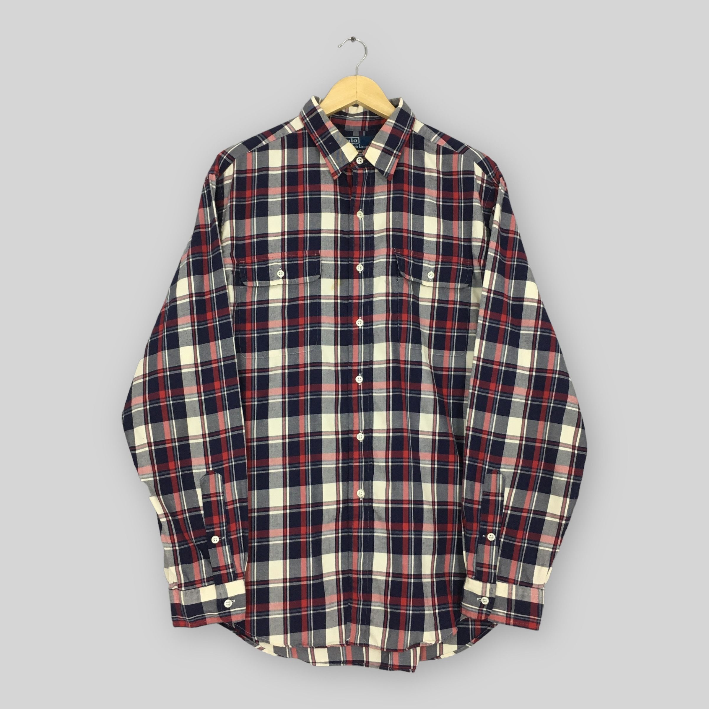 Polo Ralph Lauren × Ralph Lauren × Vintage Vintage Polo Ralph Lauren Checkered Flannel Shirt XLarge Size US XL / EU 56 / 4 - 1 Thumbnail