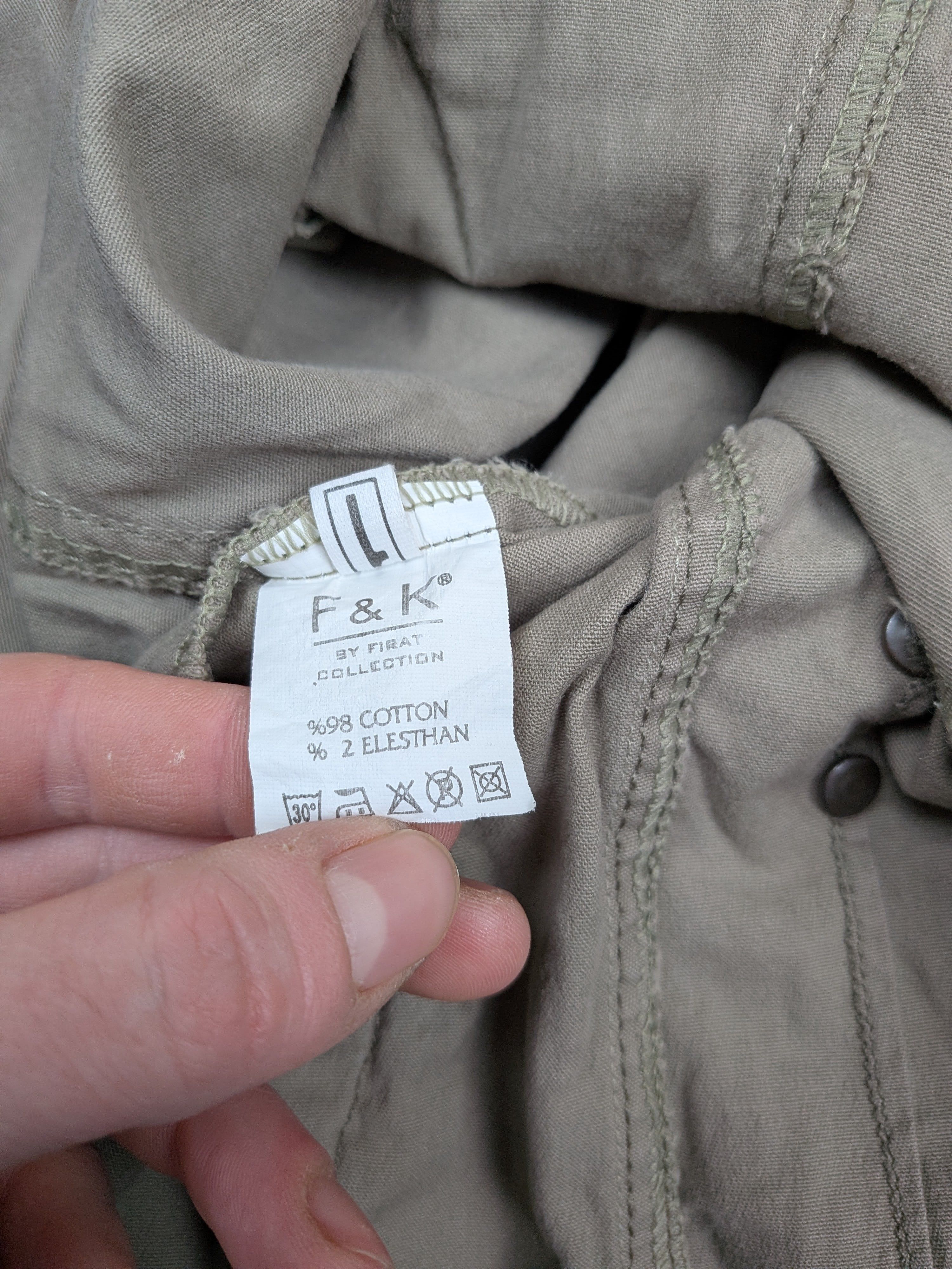 Other Khaki Cropped Blazer M | F&K Military Jacket | Y2K Fit Flare Size M / US 6-8 / IT 42-44 - 8 Thumbnail