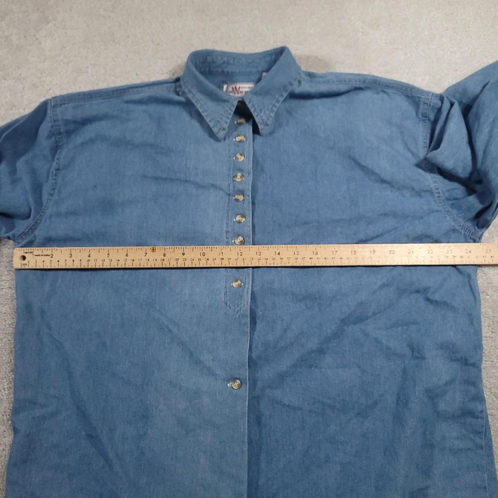Vintage Weston Wear Shirt Womens Large Blue Denim Long Sleeve Button-Up Western 90s Size L / US 10 / IT 46 - 7 Thumbnail